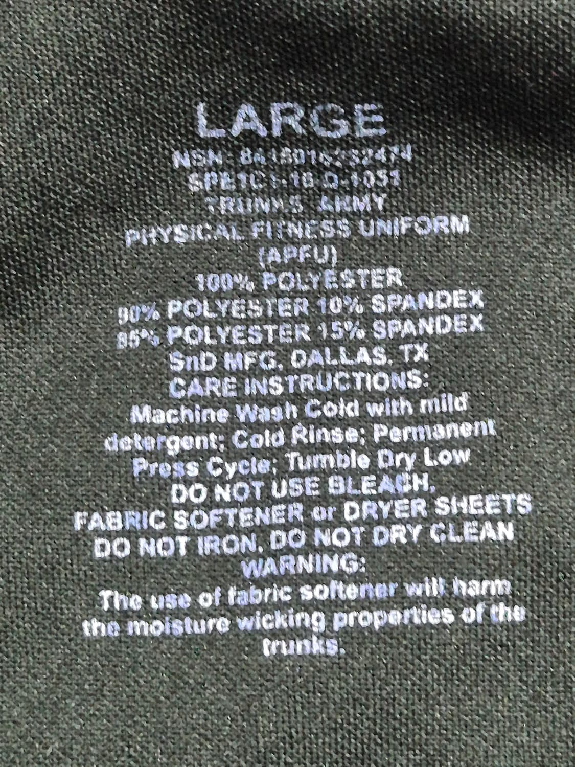 미육군 APFU 체육복 트레이닝복 반바지 하의 (L) (15) 상품이미지6