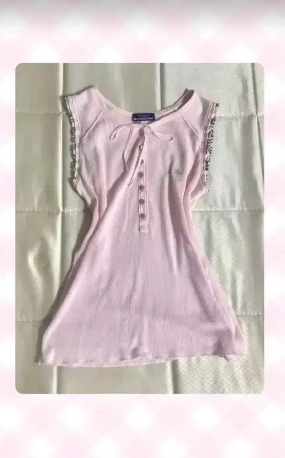 버버리 블루라벨 딸기우유 핑크 민소매탑 슬리브리스 대장템 빈티지 상품이미지1