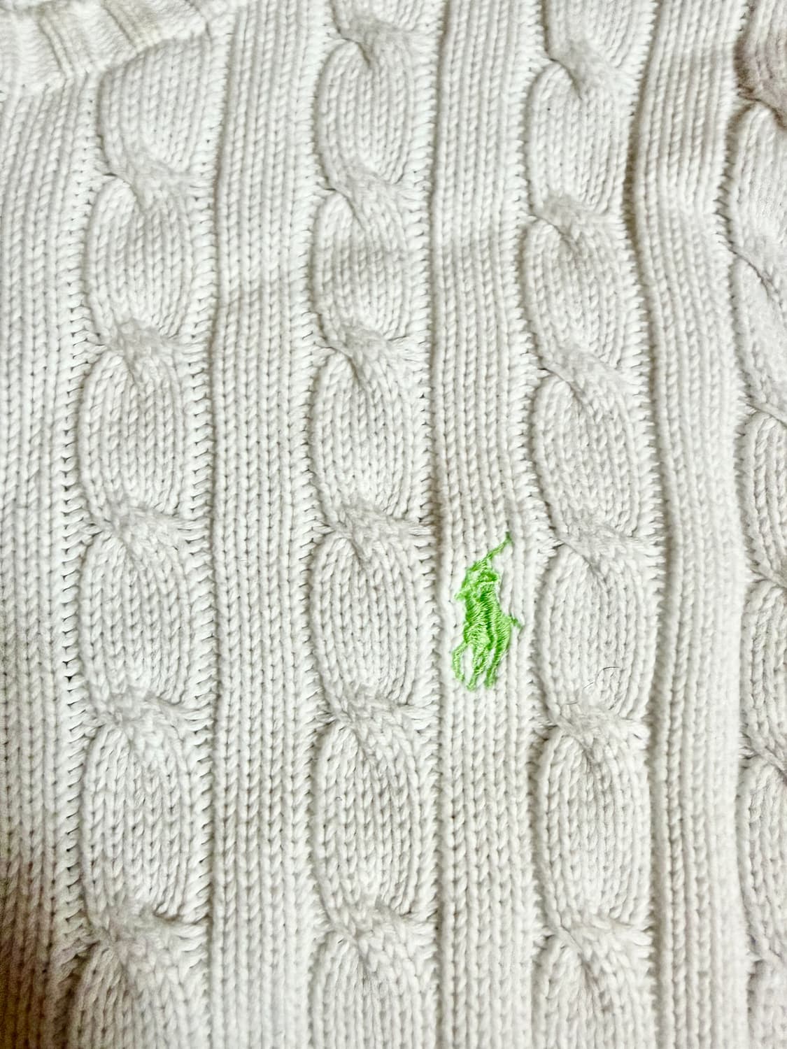 폴로 꽈배기 화이트 니트 상품이미지4