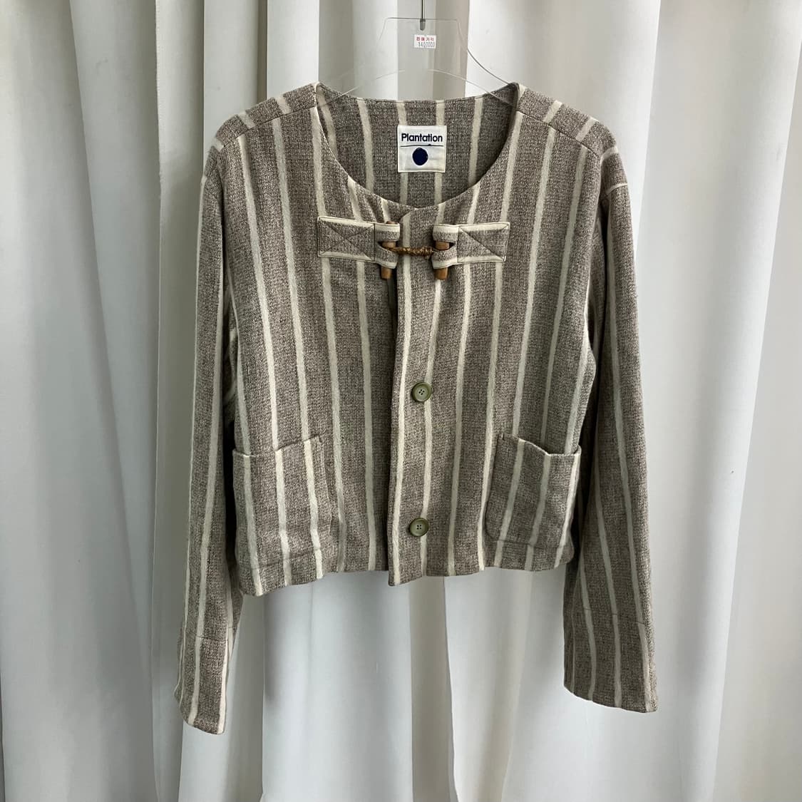 이세이미야케 플랜테이션 스트라이프 토글 버튼 자켓 M 상품이미지1