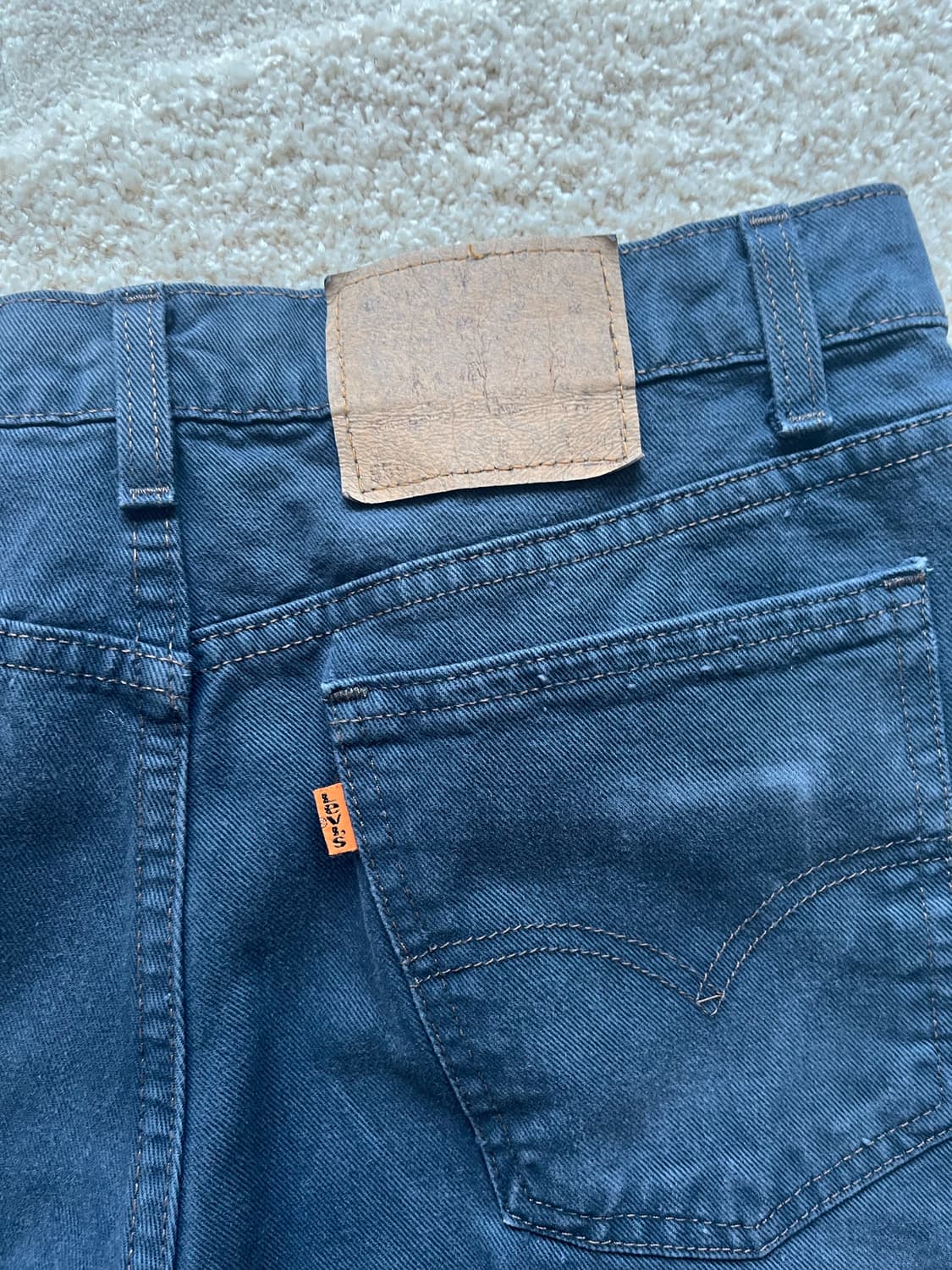 90s Levi's 오렌지탭 네이비 데님 쇼츠 (31-32) 상품이미지10