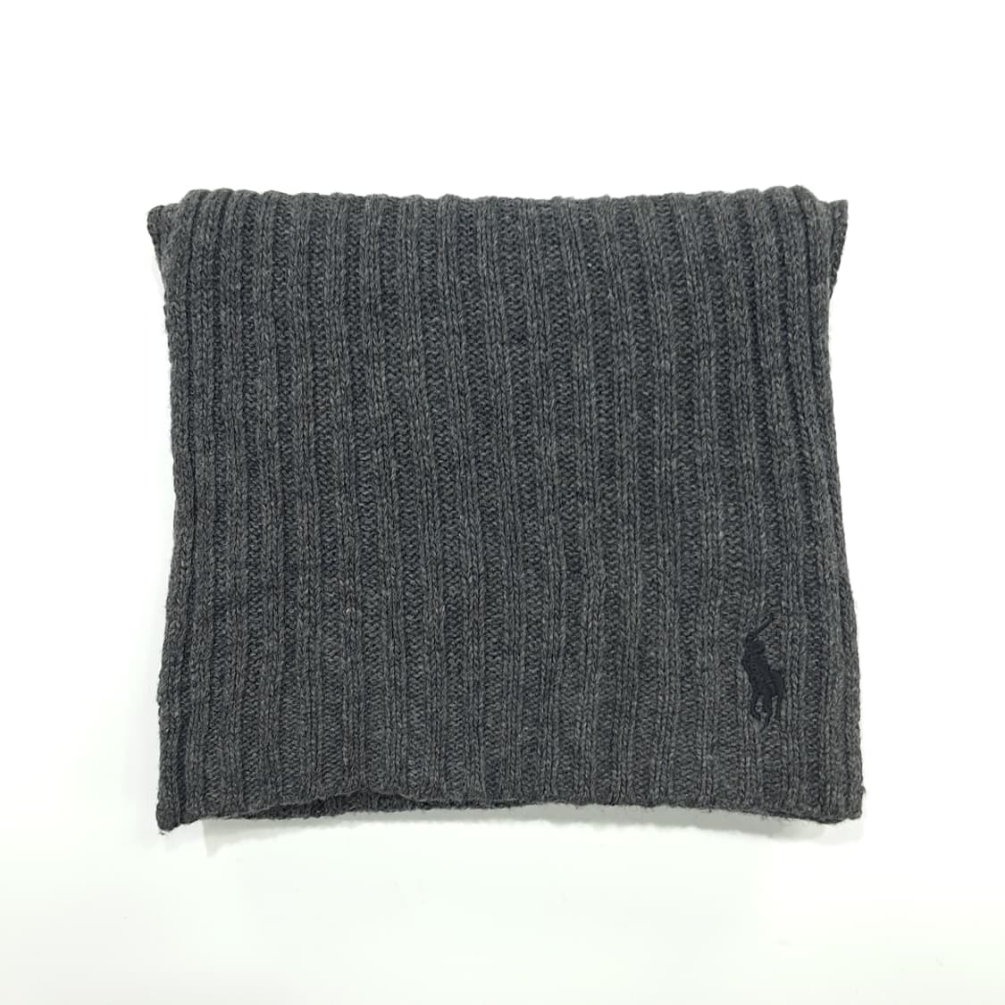 MX305 폴로 랄프로렌 차콜그레이 리브드 램스울 니트 목도리 머플러 상품이미지7