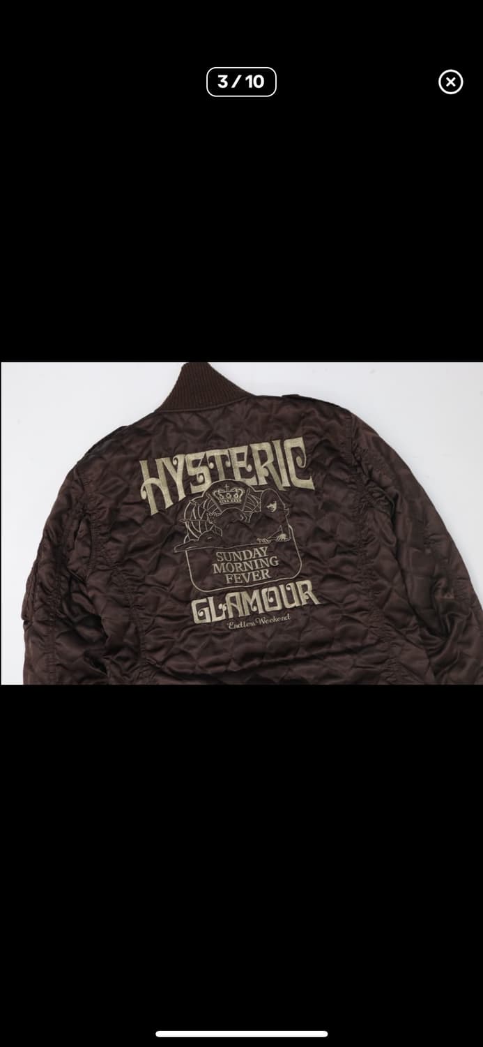 히스테릭글래머 자수 퀄팅자켓 M 급처 상품이미지3