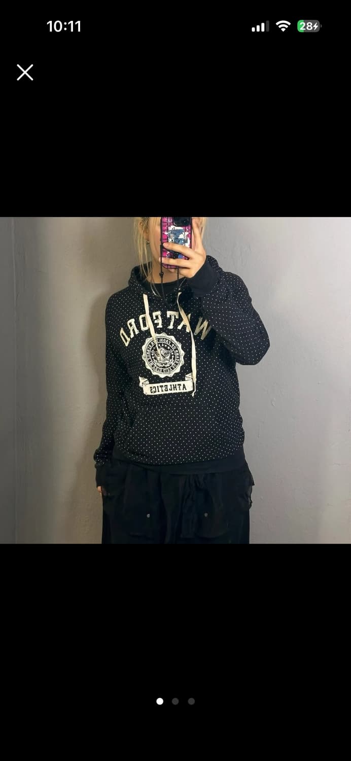 빈티지 도트 후디 상품이미지1