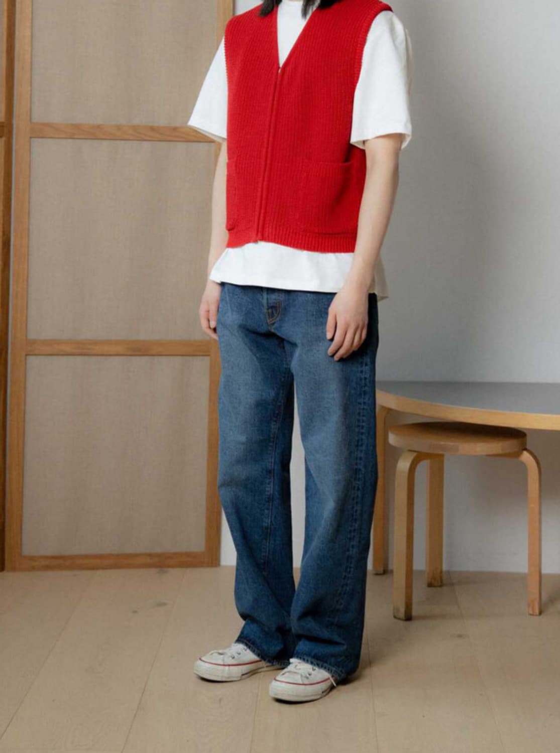 [3] 우드비 25ss 5P 셀비지 레귤러 스트레이트 데님 빈티지블루 상품이미지5