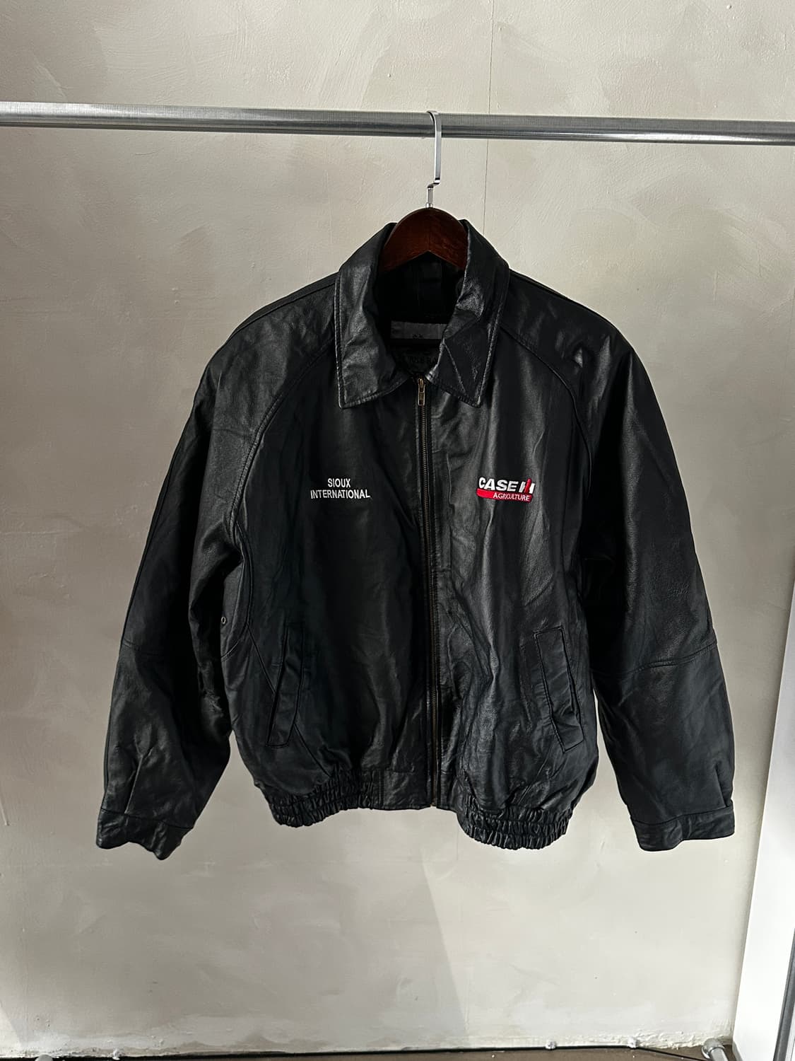 워크웨어 로고 레더 바시티 자켓  상품이미지3