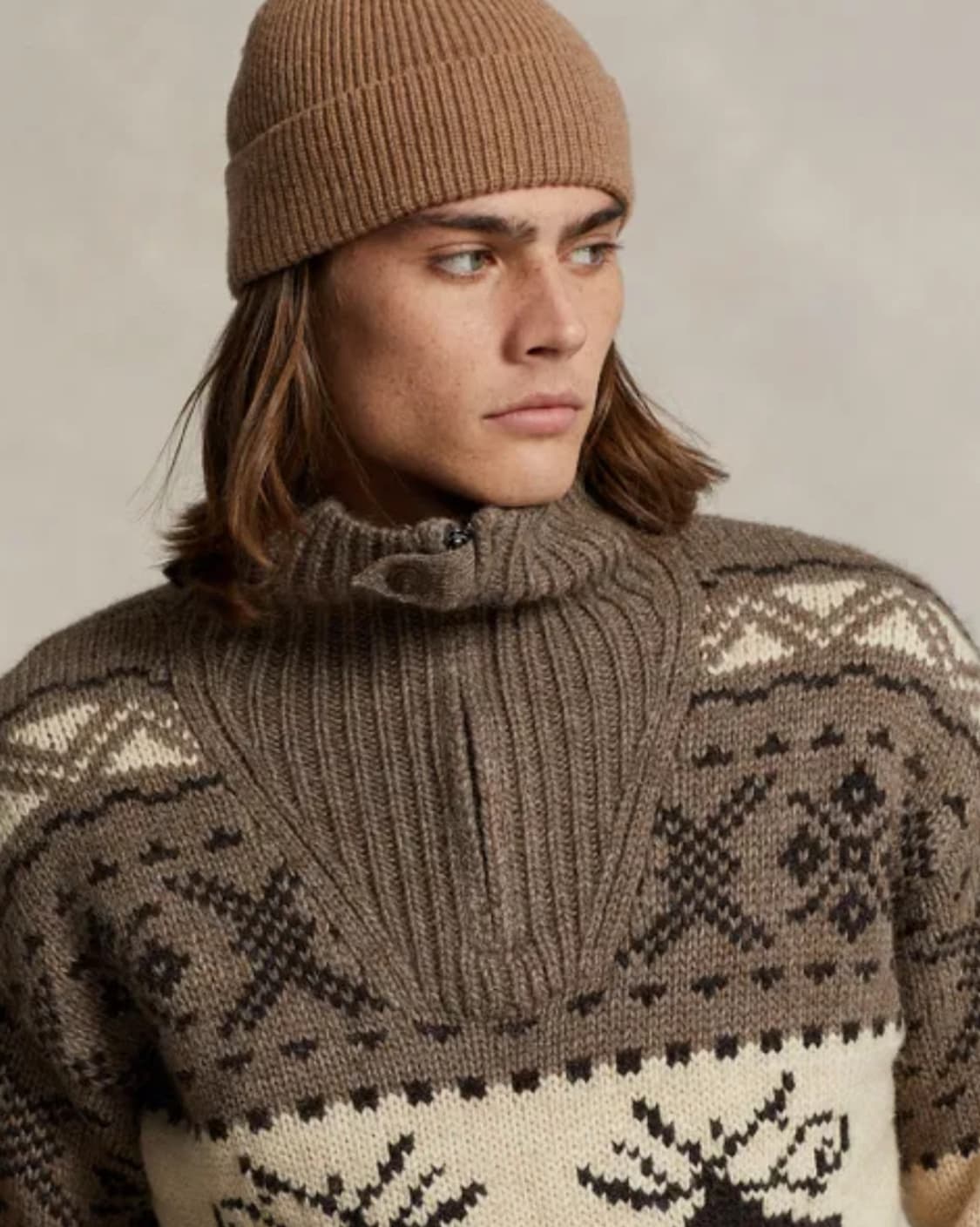  폴로 랄프로렌 무스 인타르시아 쿼터 지퍼 스웨터 상품이미지3