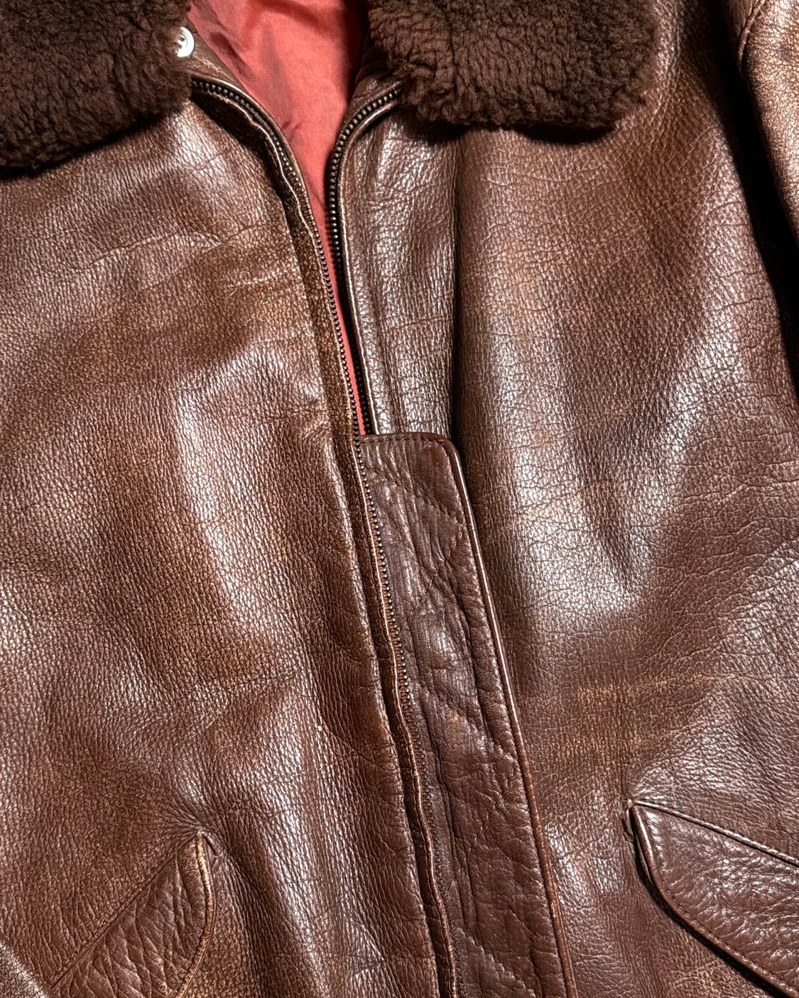 80‘s 로얄 레더 코트 by 코토누키 G-1 플라이트 자켓 L 상품이미지7