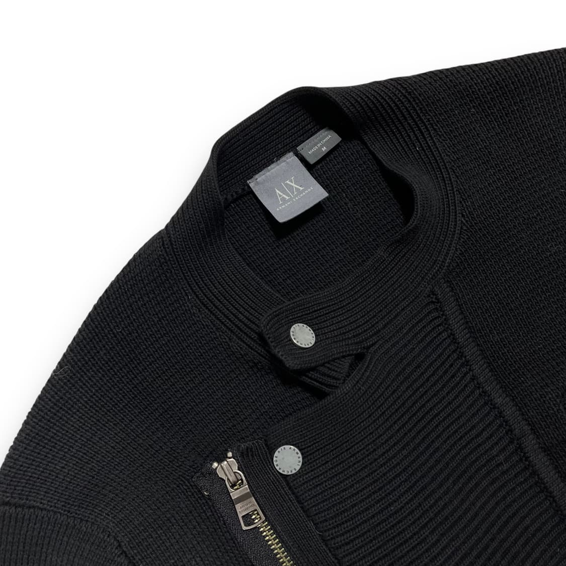 Armani Exchange black knit rider jacket 상품이미지3