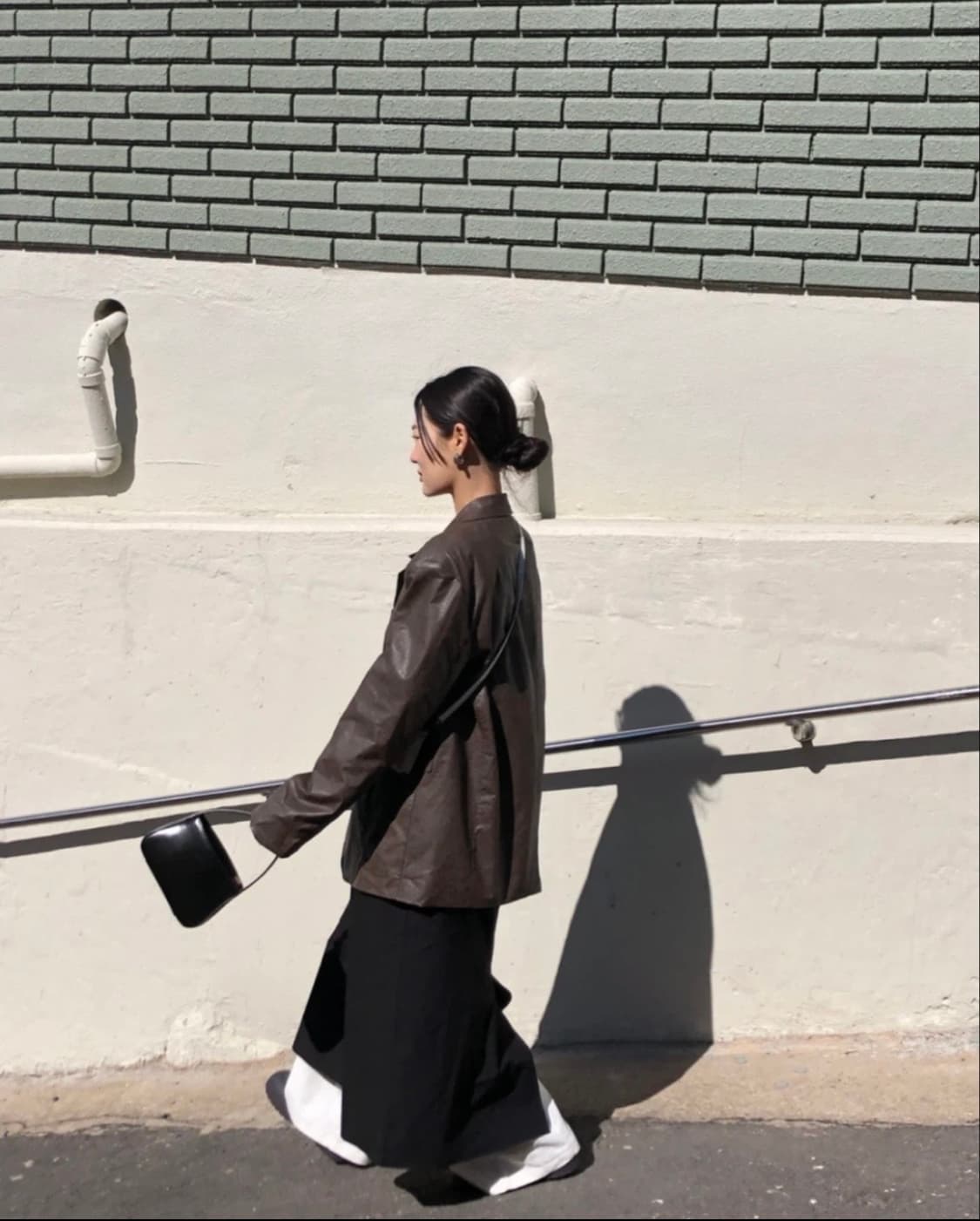 윈아웃 나인 오버핏 박시 레더자켓 브라운 상품이미지6