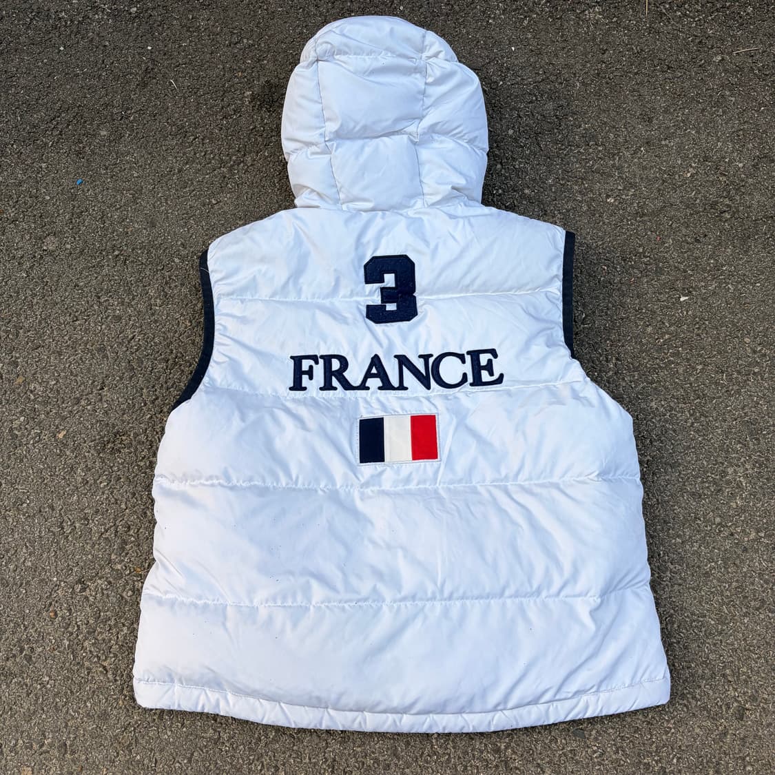 폴로 랄프로렌 화이트 프랑스 빅포니 패딩 조끼 베스트 XL 상품이미지3