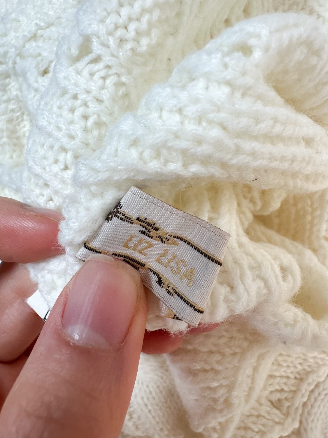 빈티지 리즈리사 고전 화이트 리본 오프숄더 니트 히메갸루 로걀 라떼 고딕 상품이미지2