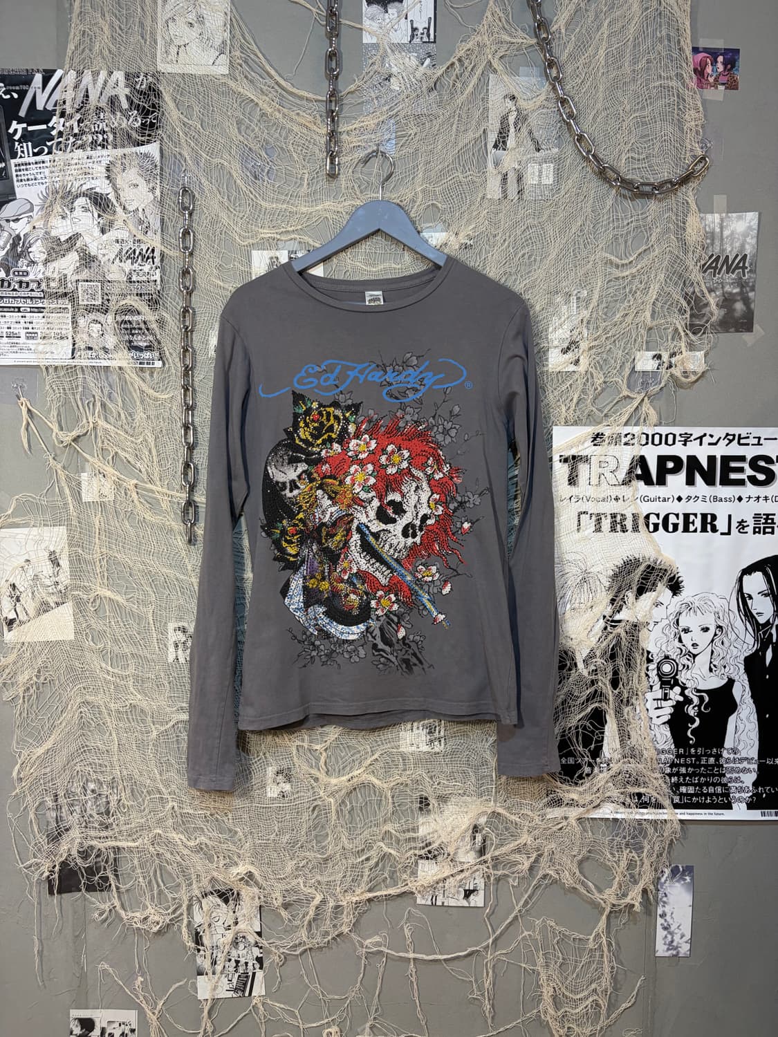 Ed Hardy cubic skull long sleeve 상품이미지7
