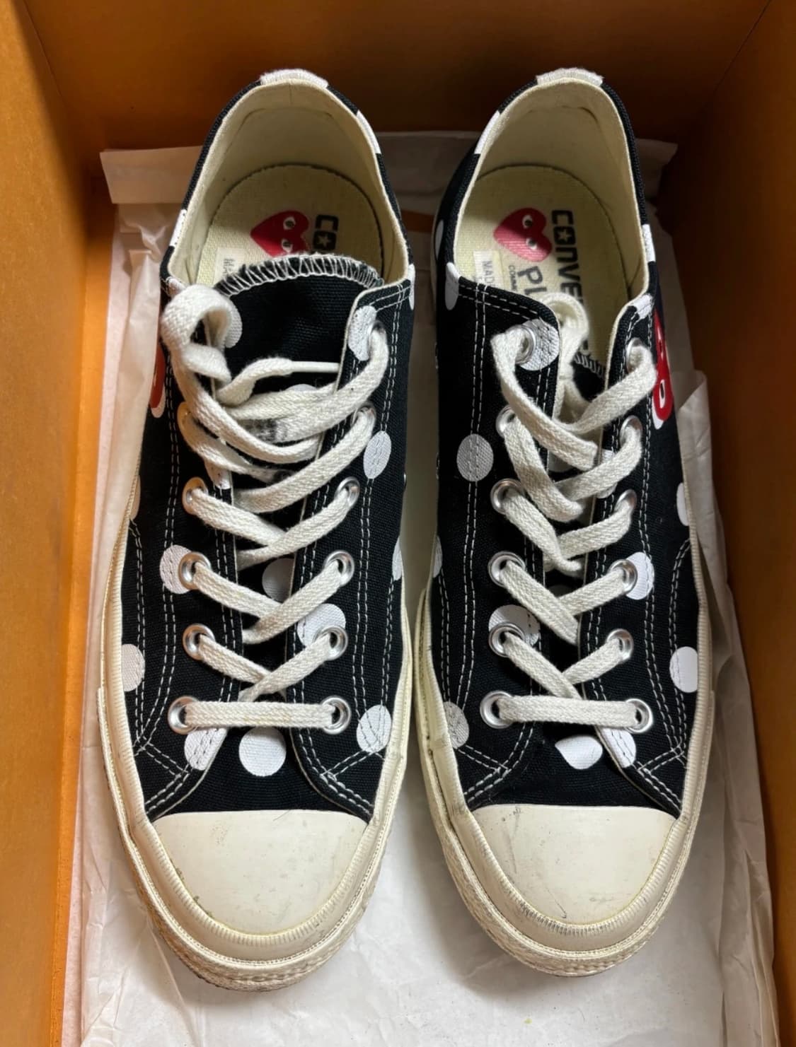 [정품] 컨버스 X 꼼데가르송 플레이 척 70 로우 도트 블랙 265 상품이미지2