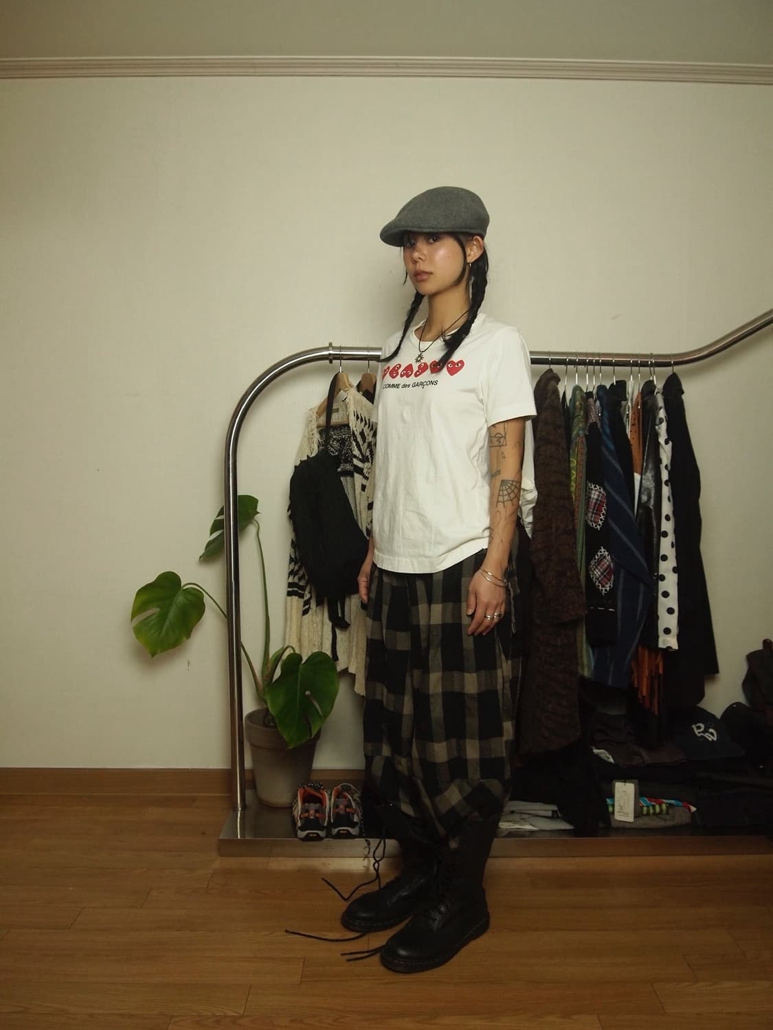 JPN 바이어스 체크 밴딩 사루엘 팬츠 상품이미지1