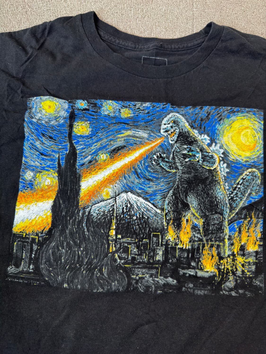 별이 빛나는 고질라 오리지널 티셔츠 상품이미지2