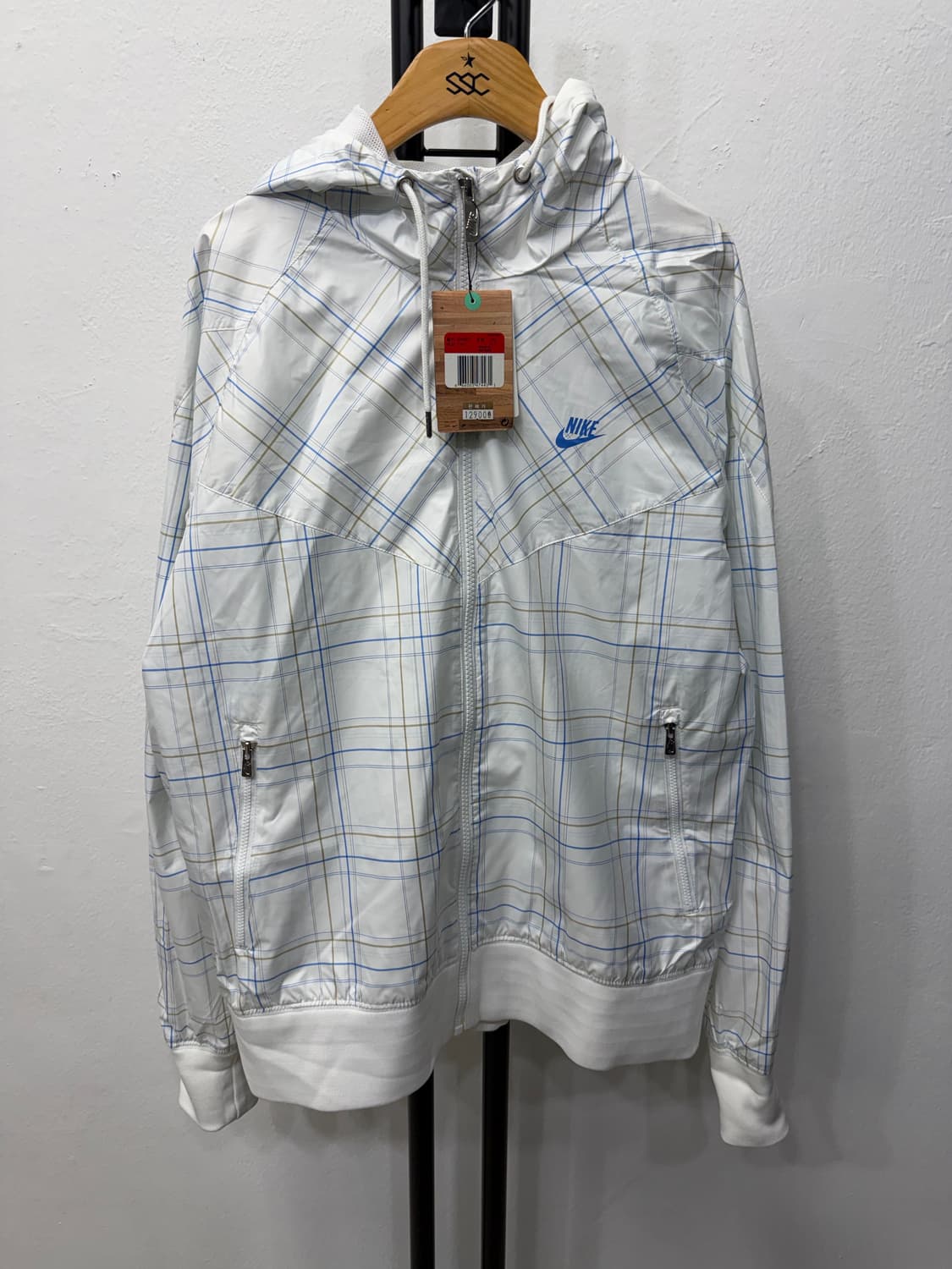 새제품) 나이키 남성 체크 패턴 바람막이 자켓 L 상품이미지1