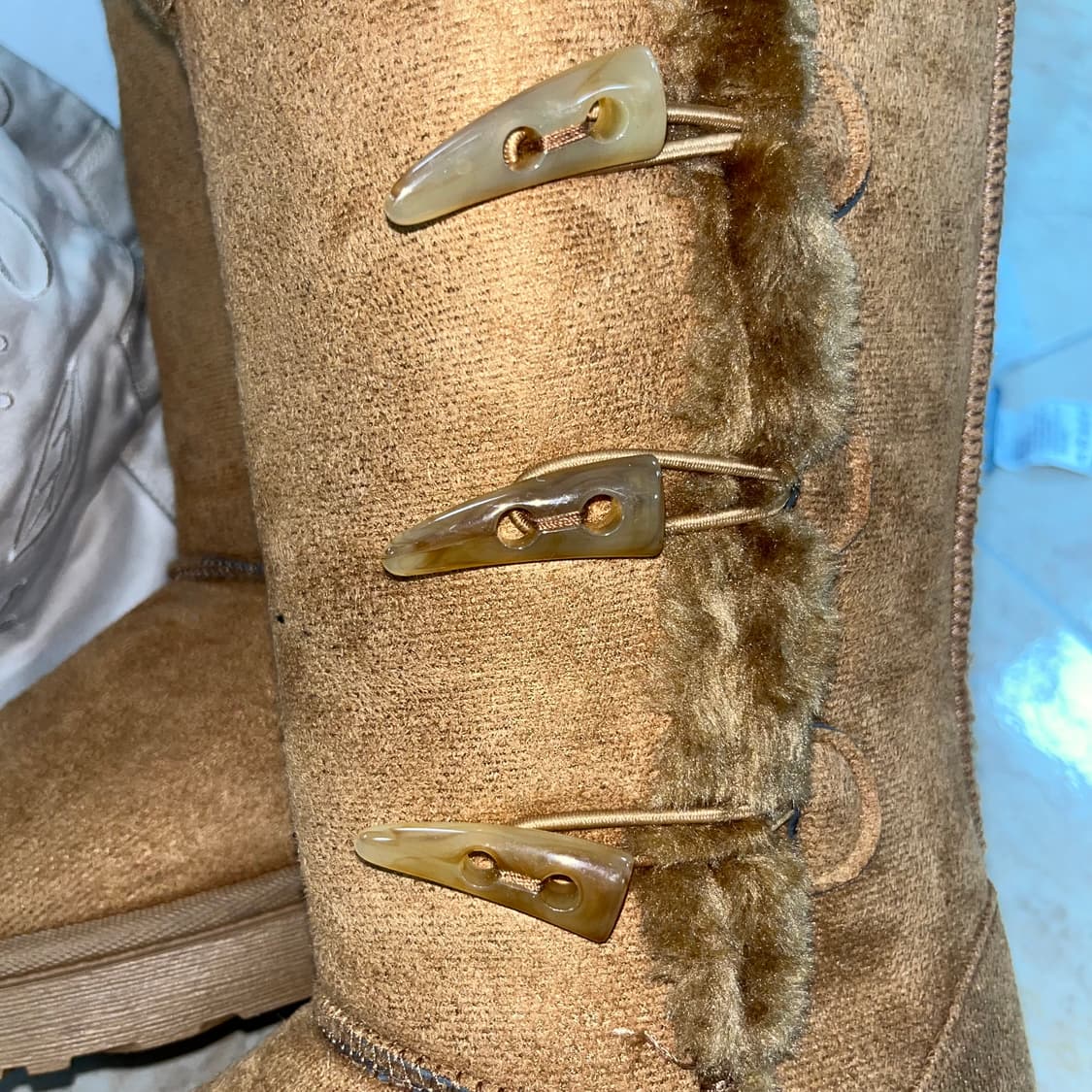 빈티지 떡볶이 단추 포인트 퍼부츠 상품이미지5