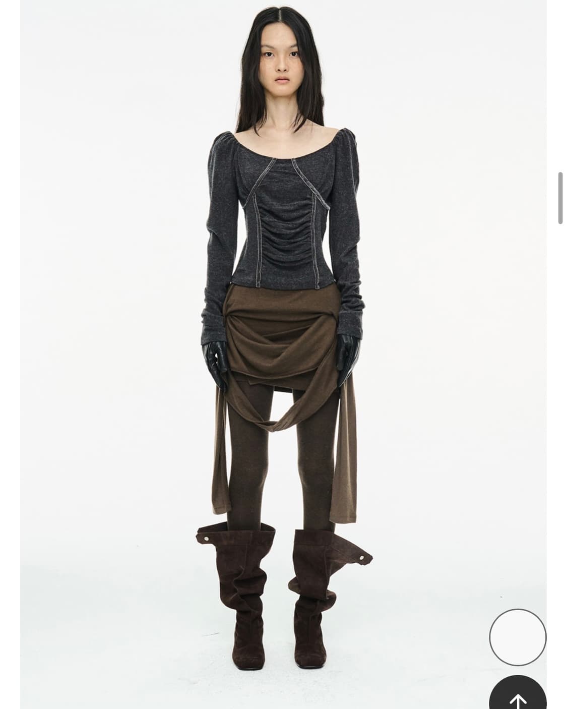 세릭 레이어드 홀터 탑 브라운 상품이미지3