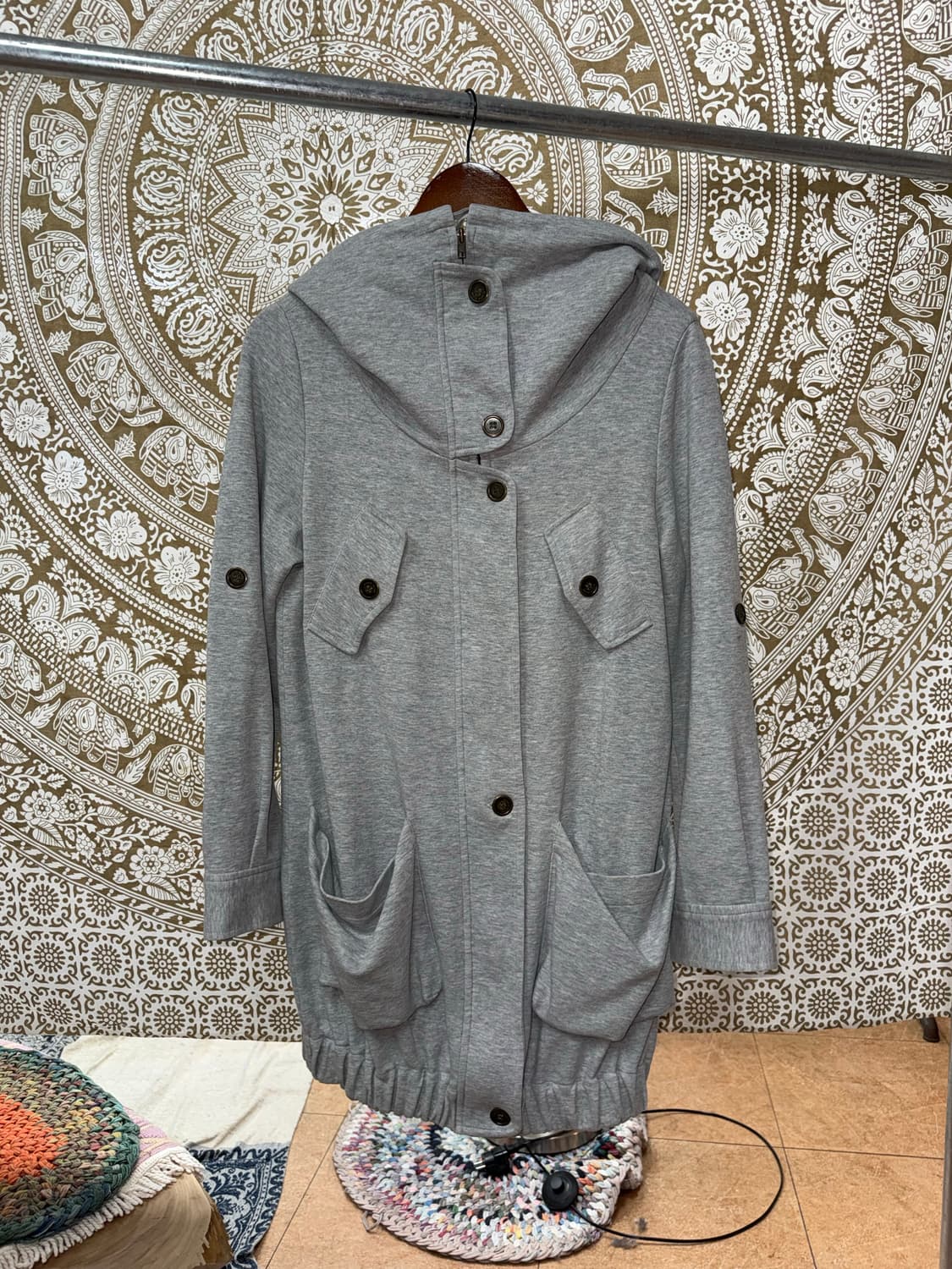 플라스틱아일랜드 하이넥 롱 후드집업  상품이미지3