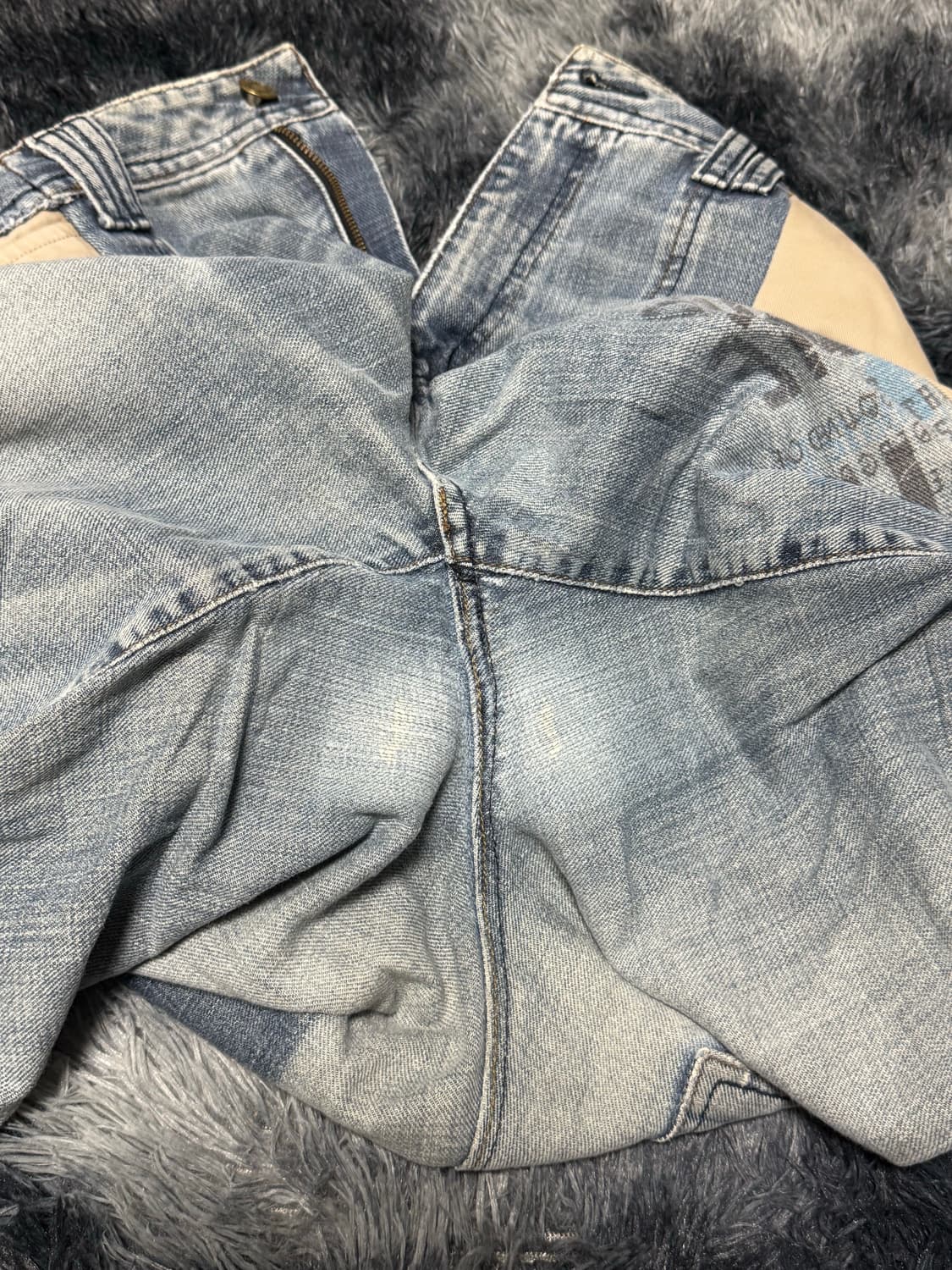 vintage연청데님 × 카키슬랙스 배색 팬츠 상품이미지7