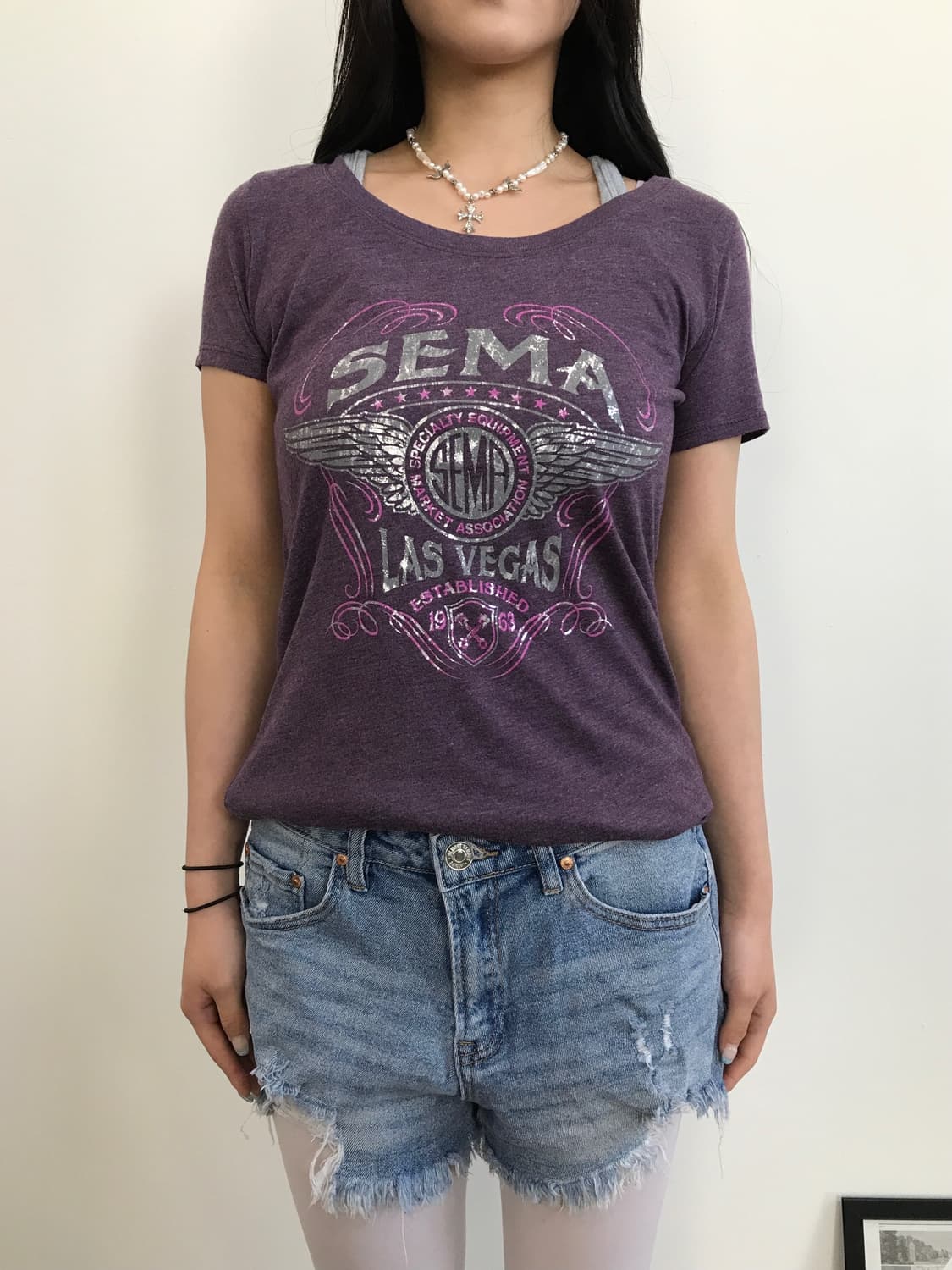 Jpn Purple Y2k Graphic Short Sleeve Tee 상품이미지1