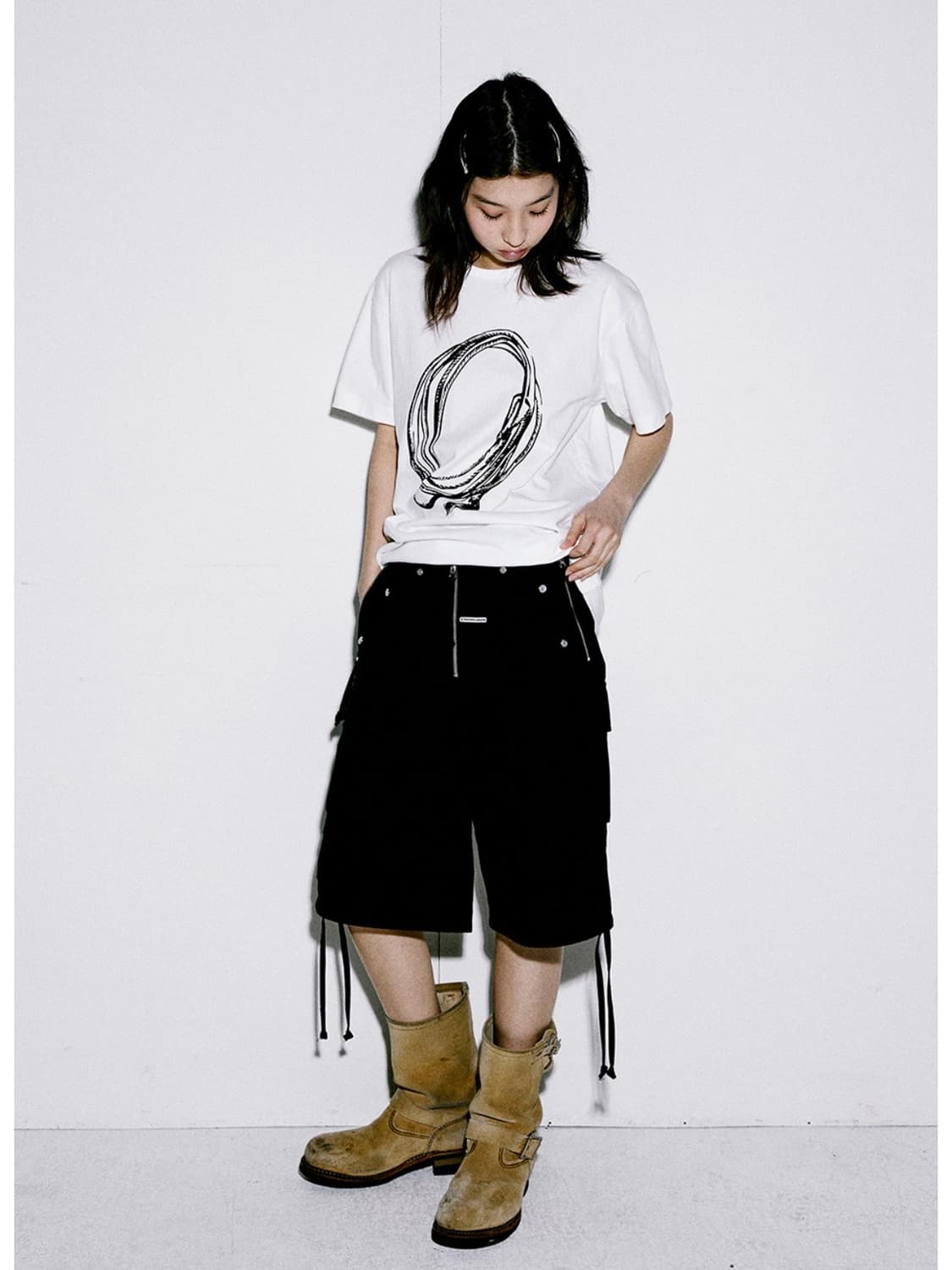 더바이닐하우스 WESTERN CARGO SHORTS BLACK 상품이미지3