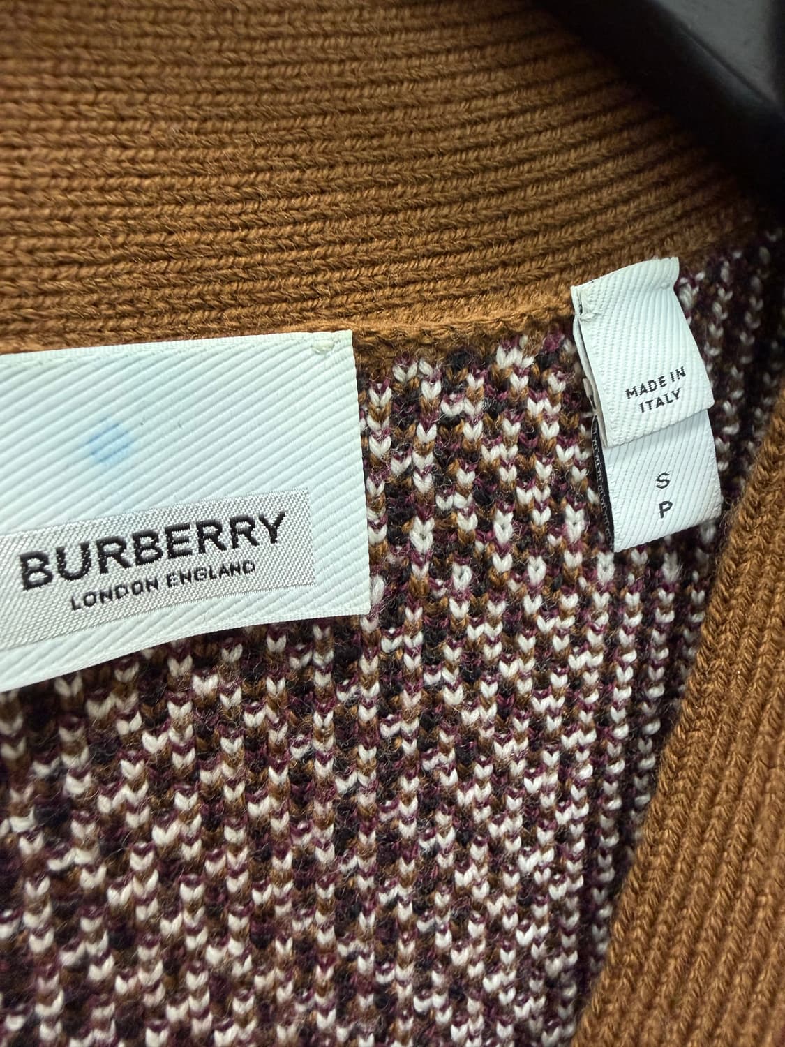 버버리 체크 울 자카드 크롭 카디건 ( 마른 44 ) 상품이미지7