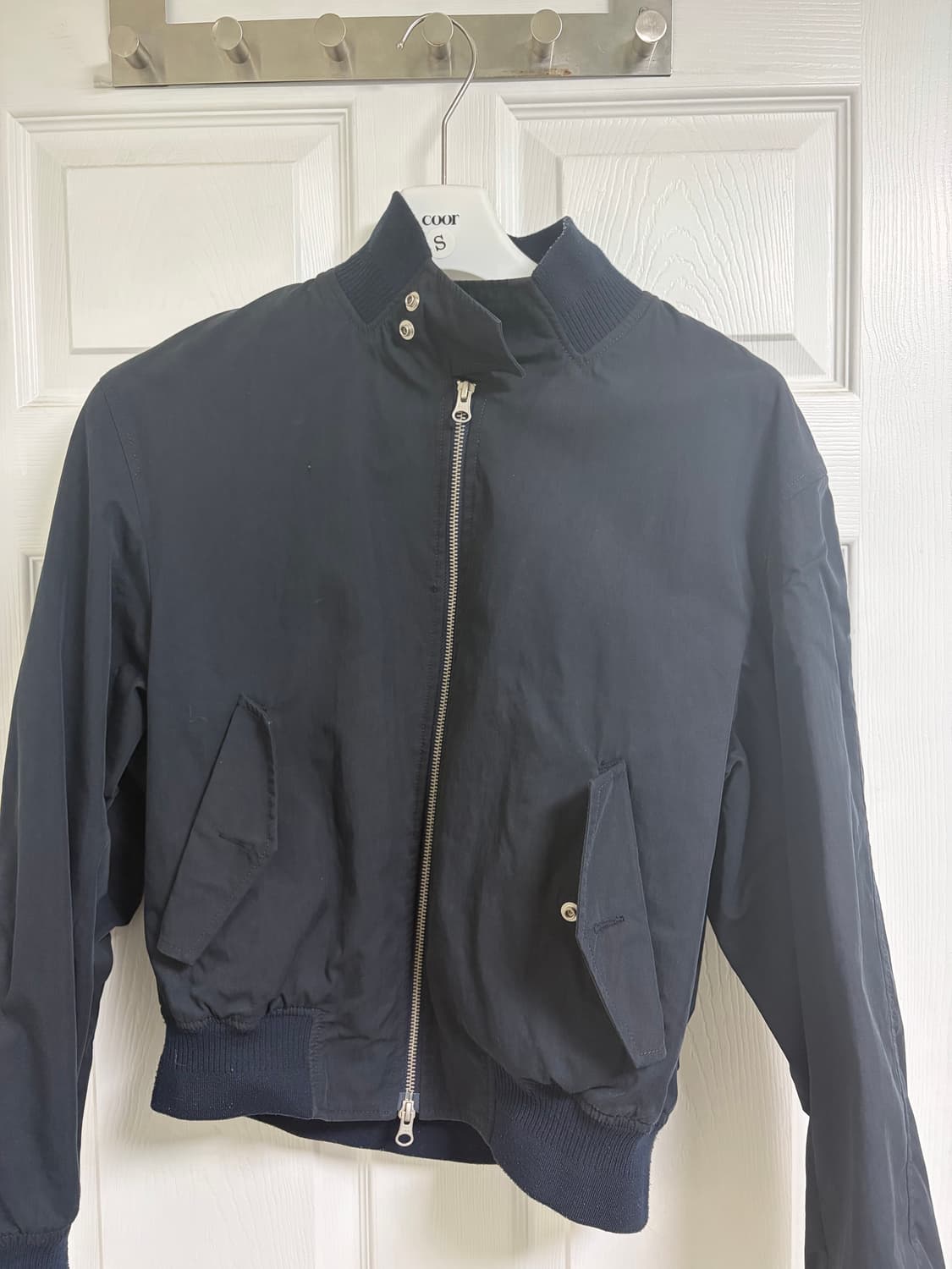 쿠어 립 하이넥 해링턴 자켓 다크네이비 S 상품이미지2