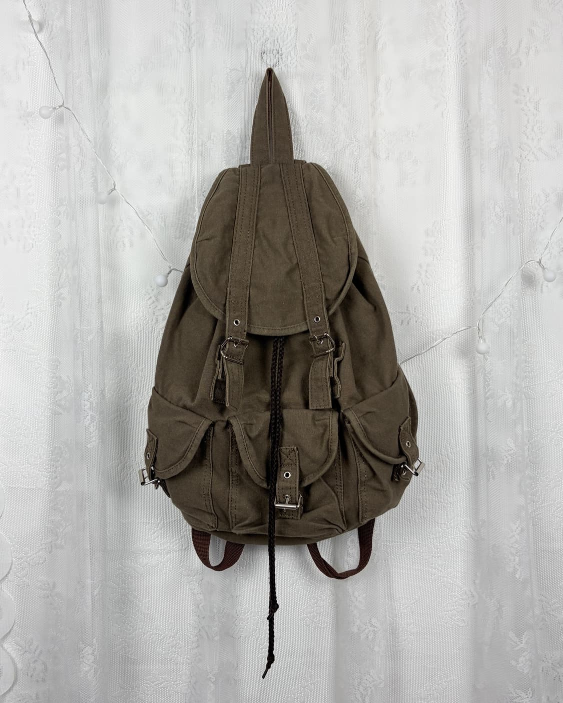 Vintage Utility Canvas Backpack 상품이미지1