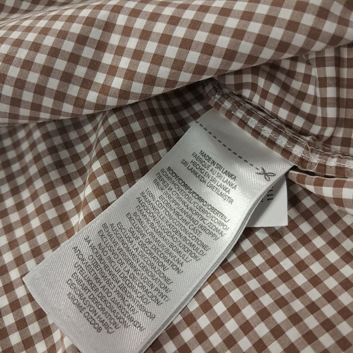 CK827 XL 폴로 브라운 마이크로 깅엄체크 반팔 셔츠 남방 상품이미지5