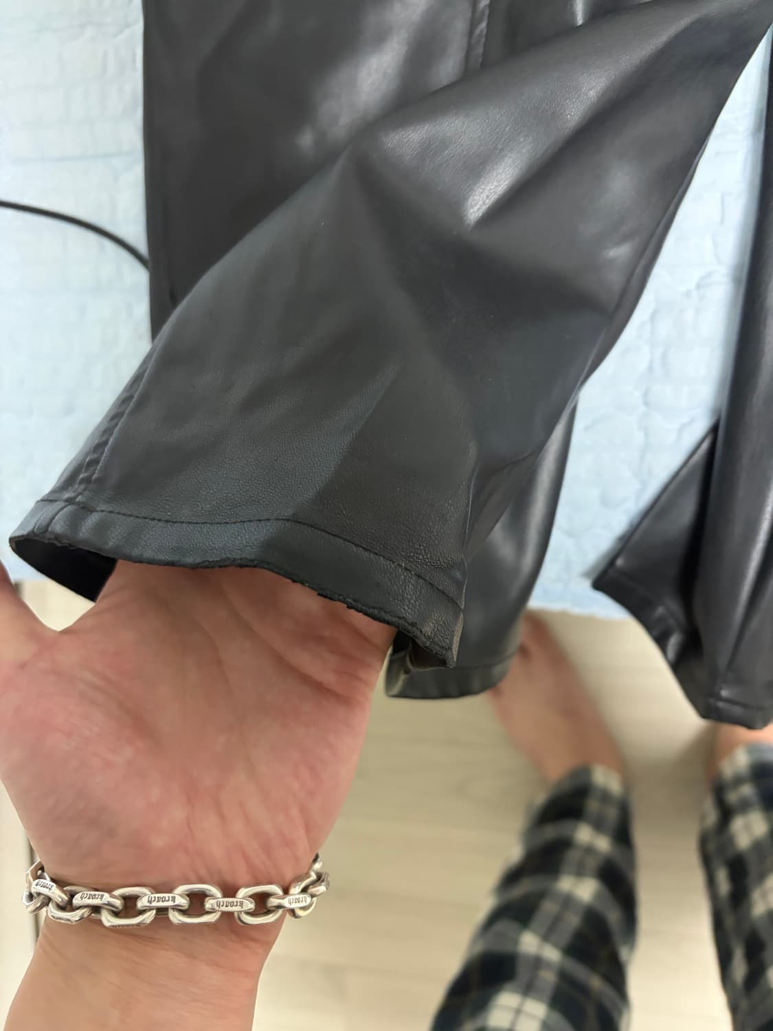 메종 미드네 블랙 레더 카고팬츠 상품이미지7