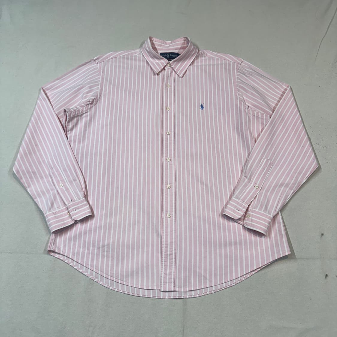 XL) 폴로 랄프로렌 클래식 스트라이프 핑크 옥스포드 셔츠 상품이미지1
