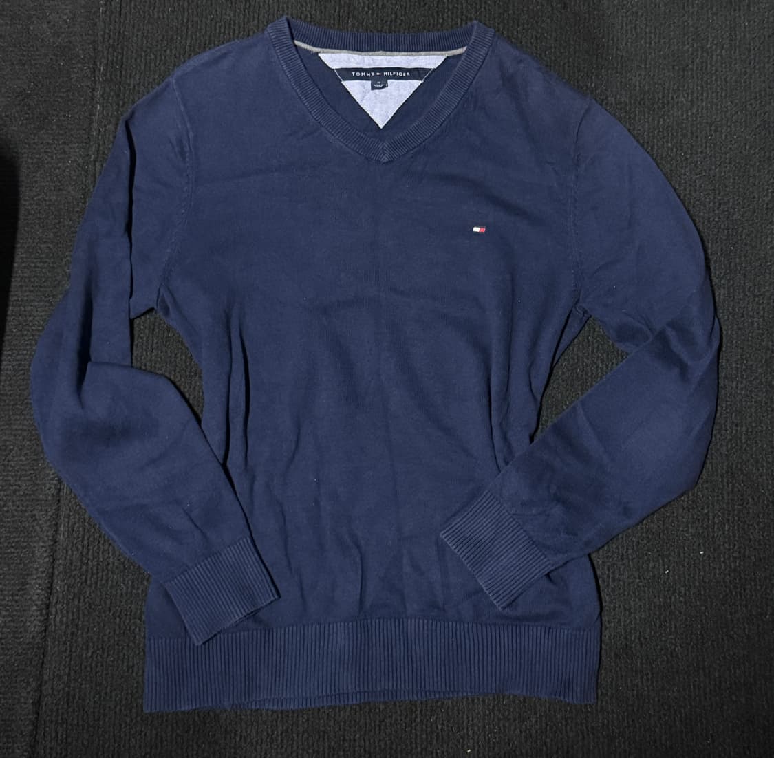 빈티지 타미힐피커 니트 탑 네이비 상품이미지1