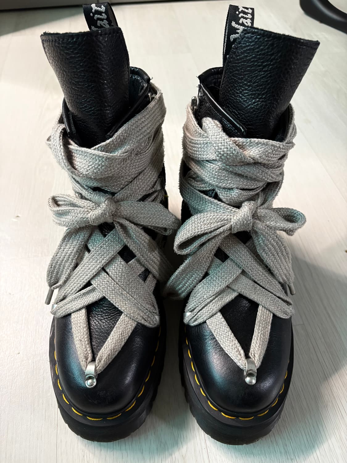 닥터마틴 x 릭 오웬스 1460 RO 레더 레이스 업 플랫폼 부츠 블랙  상품이미지2