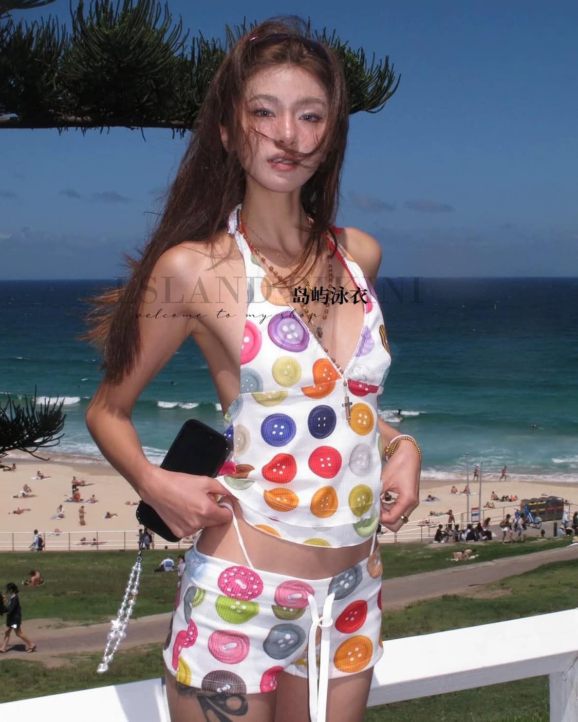 프린팅 홀터넥 수영복 상품이미지3