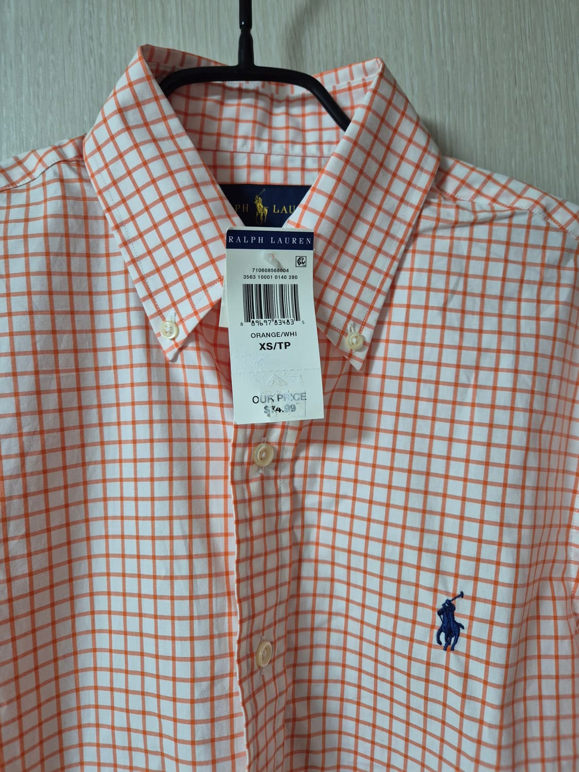 (새제품) 폴로 랄프로렌 깅엄 체크 셔츠 XS  (90) 상품이미지5