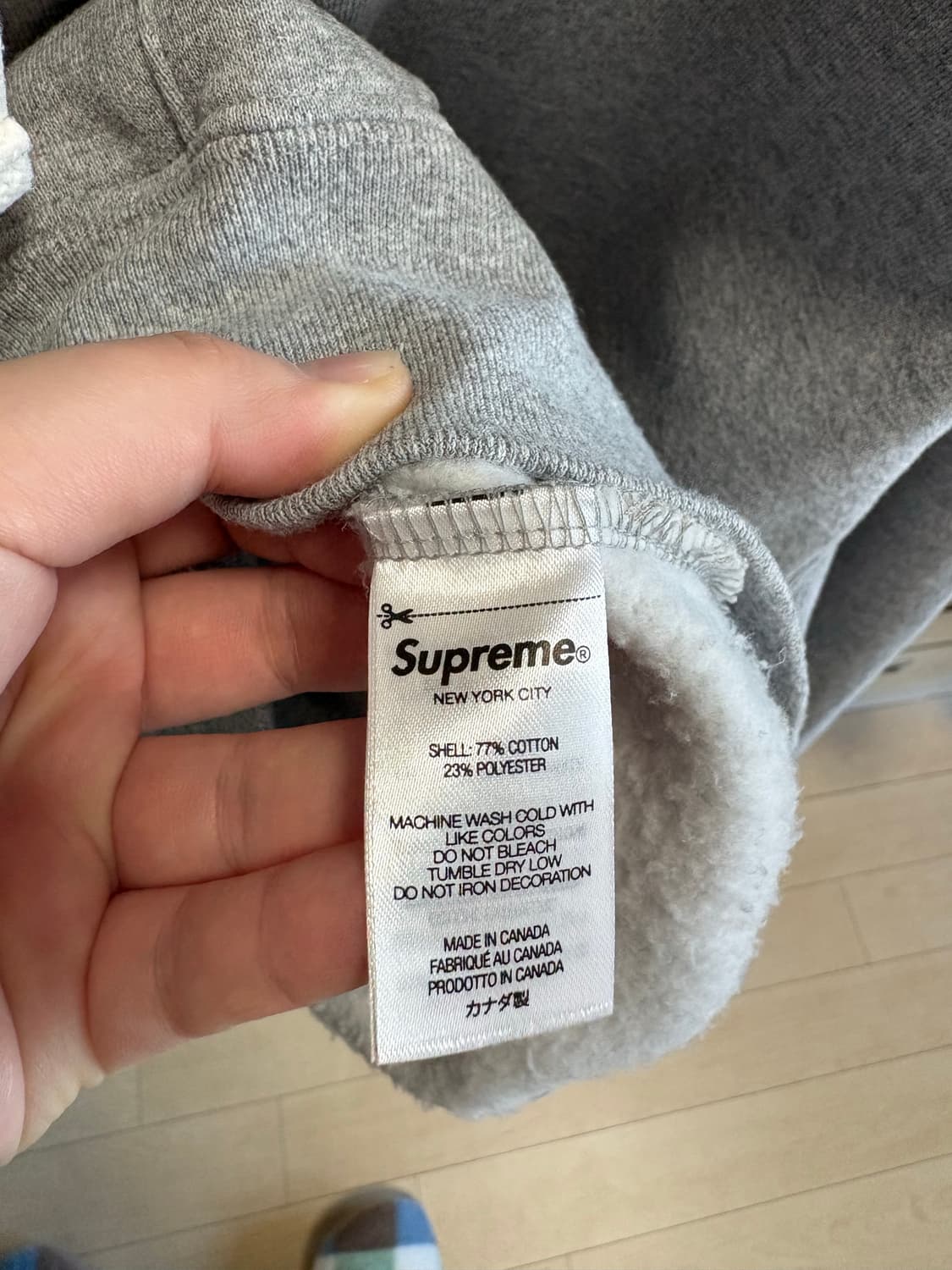 슈프림 스몰 박스 드로우코드 후드 스웨트셔츠 헤더 그레이 L 상품이미지8