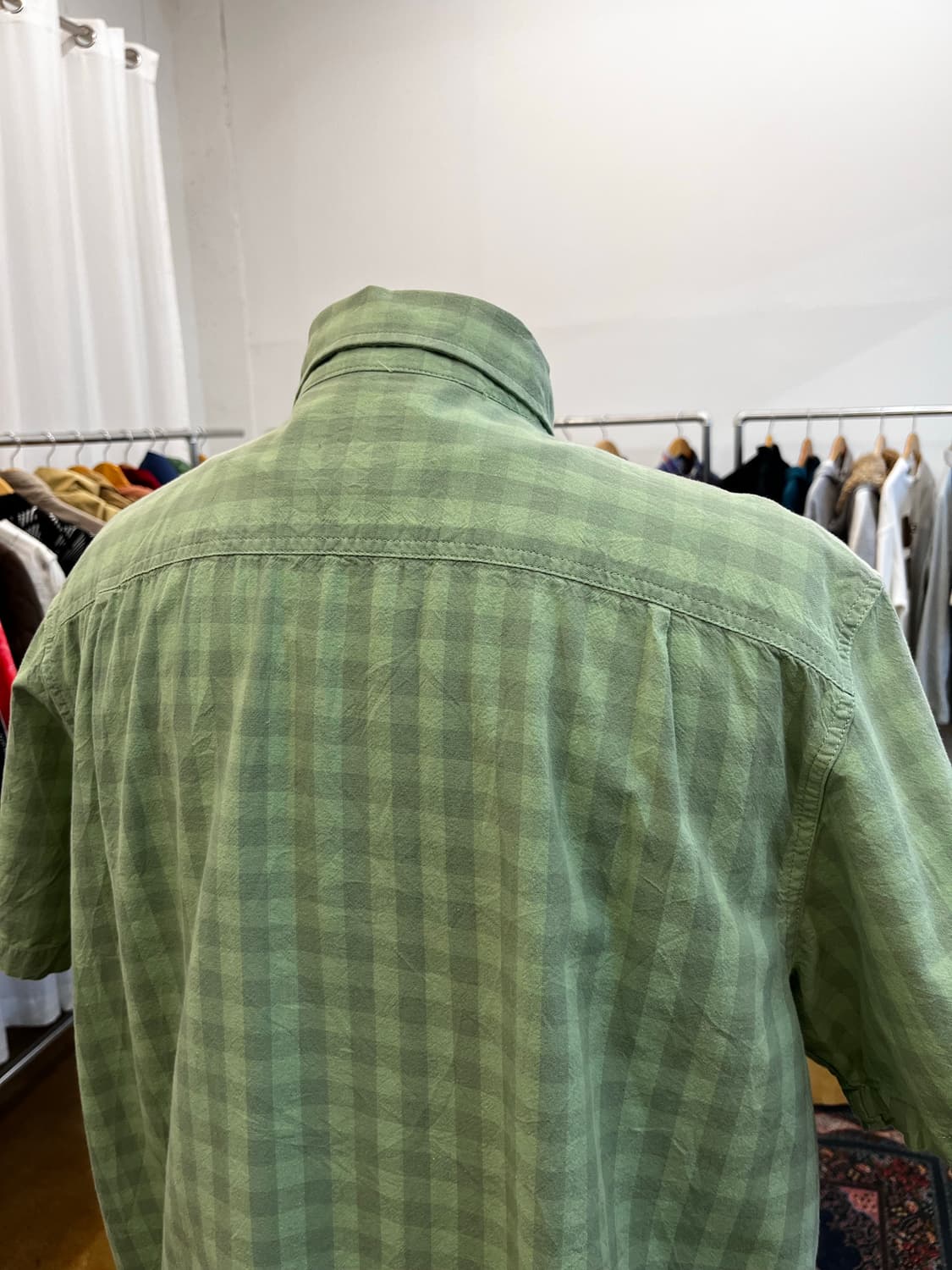 칼하트 더블 포켓 체크 반팔 셔츠 그린 상품이미지6