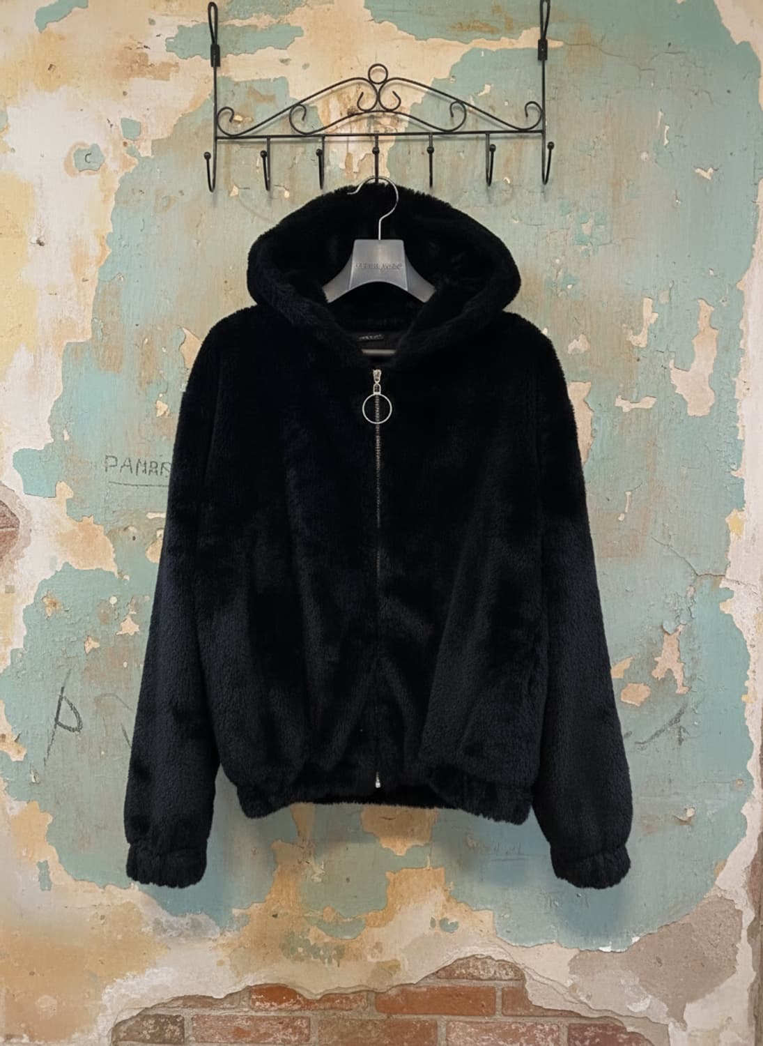 블랙 에코퍼 후드 자켓 Free 상품이미지1