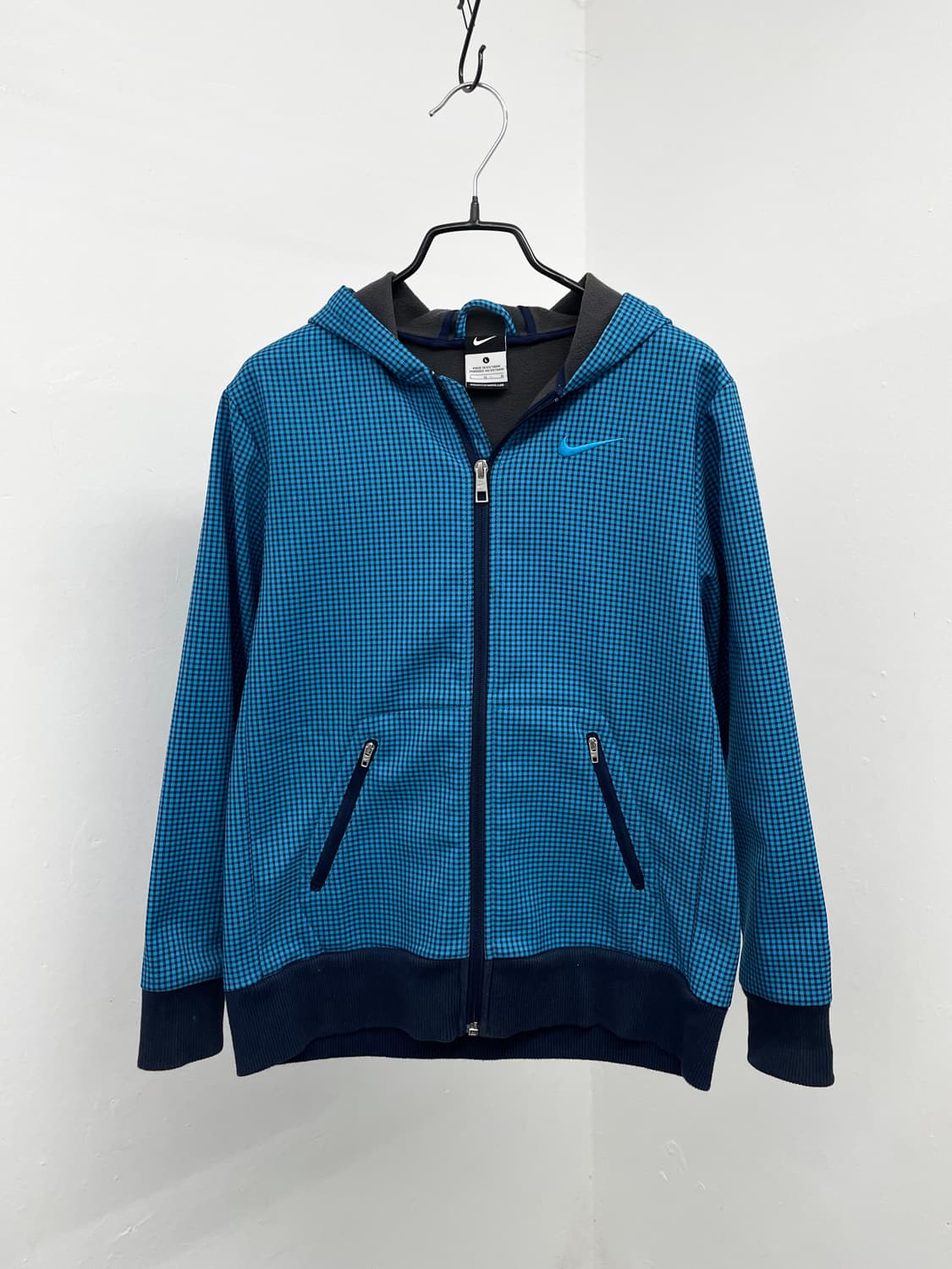 나이키 블루 체크 후드 자켓 상품이미지4