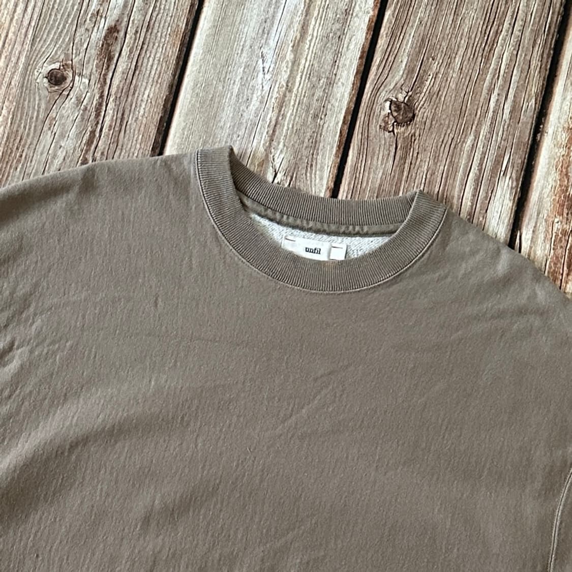 unfil 언필 리버스위브 스웻셔츠 4 사이즈 베이지 색상 상품이미지4