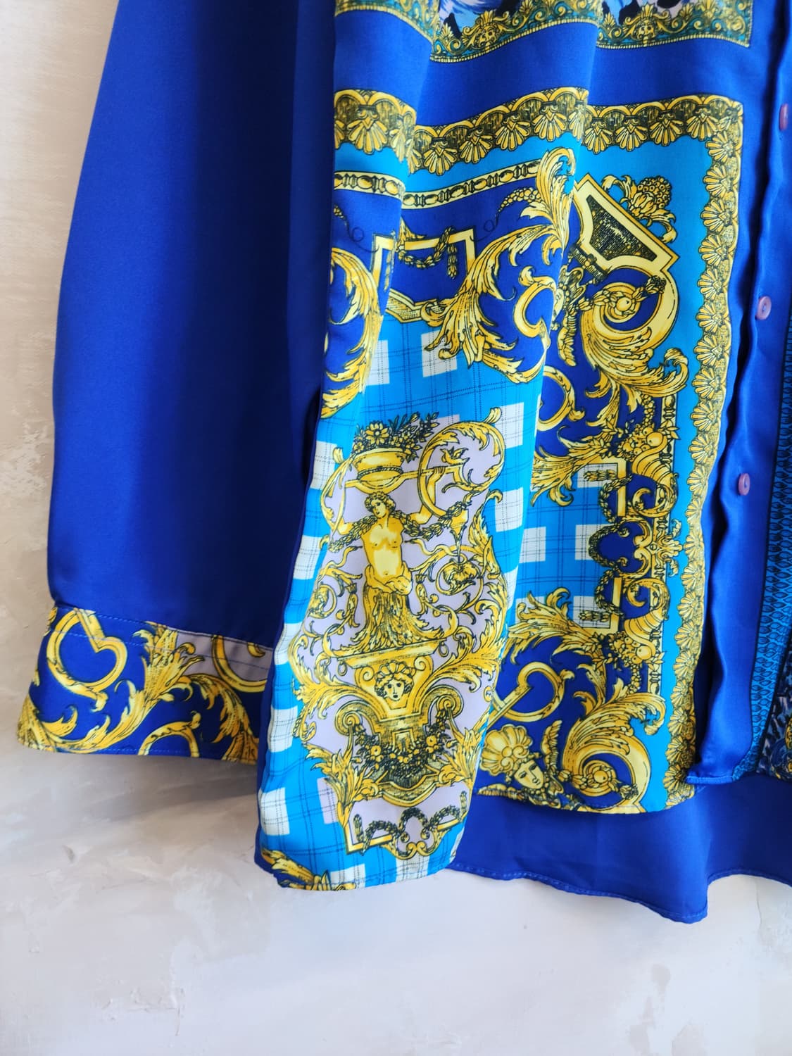 블루 패턴 블라우스 상품이미지3