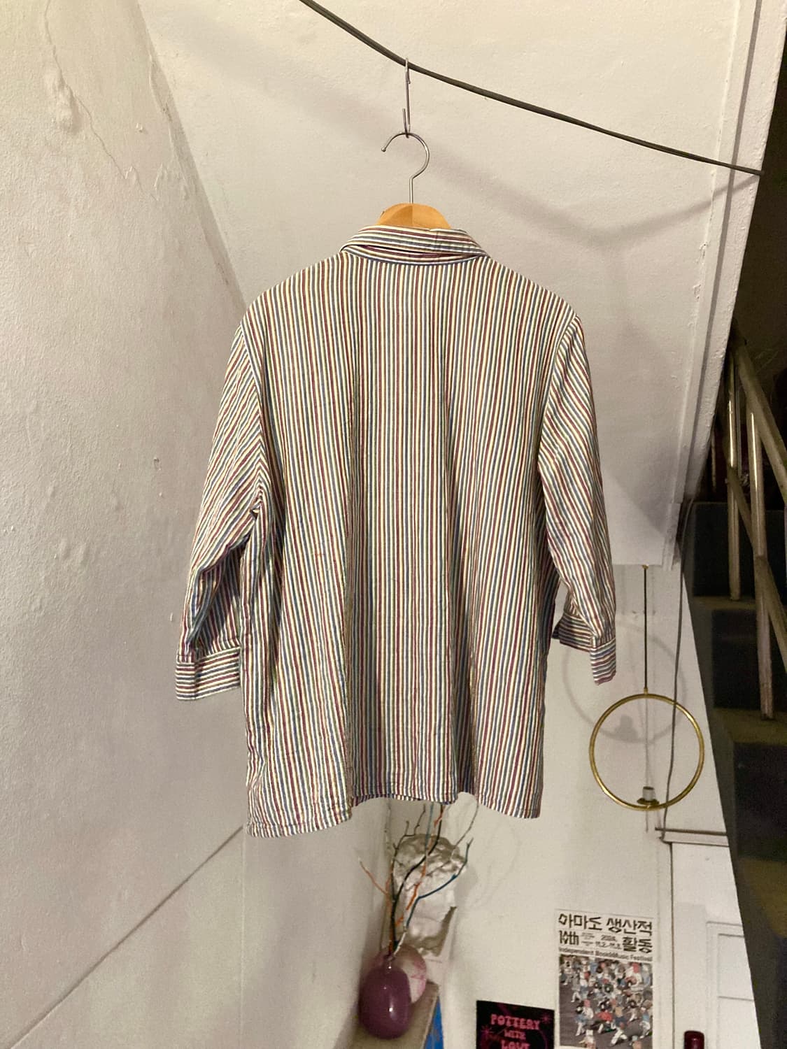 리넨 스트라이프 투포켓 셔츠 상품이미지5