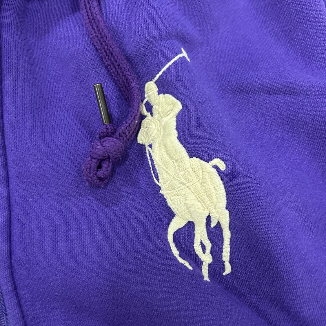 폴로 랄프로렌 퍼플 빅포니 후드집업 L 상품이미지3