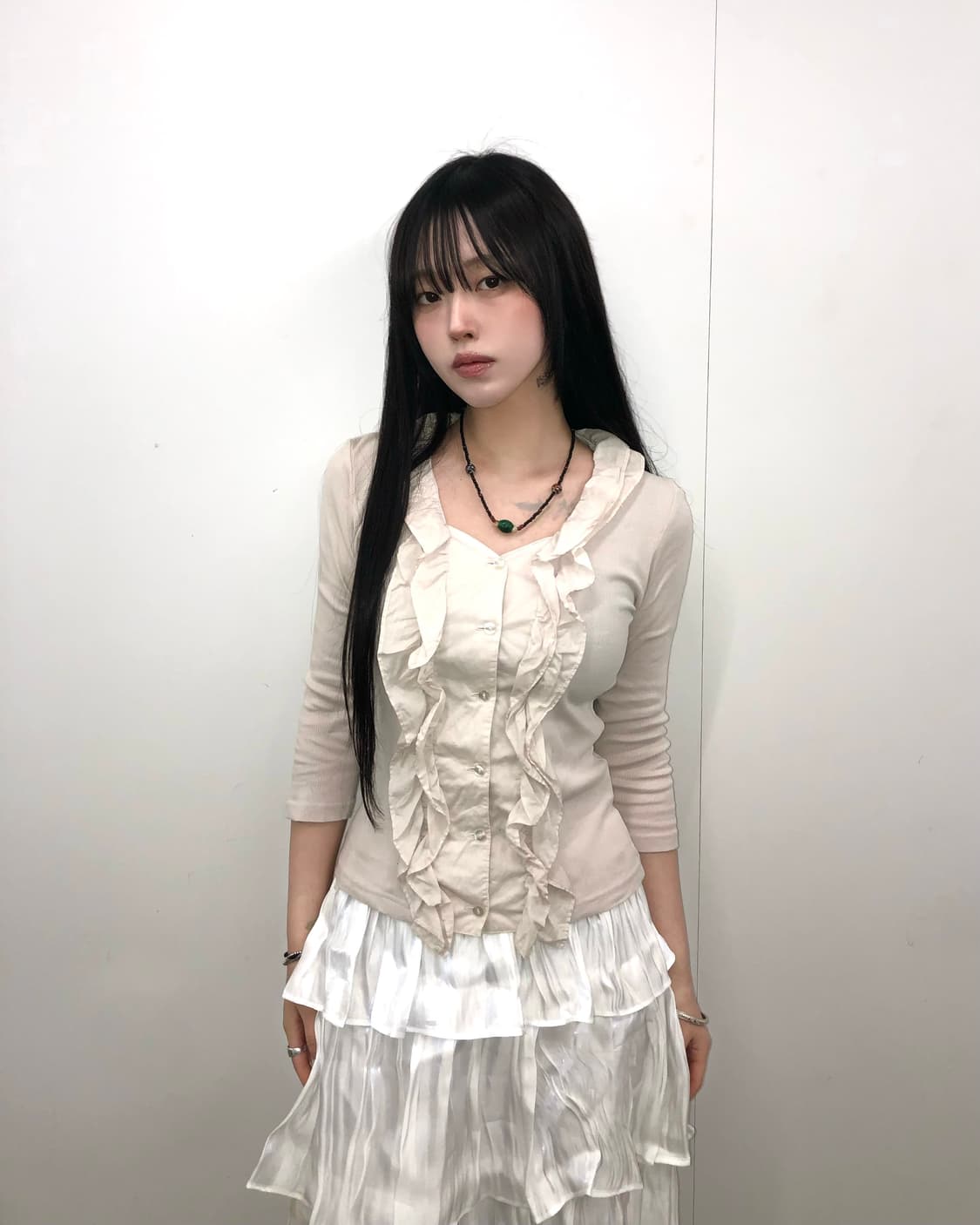 핑크 프릴 가디건 상품이미지2