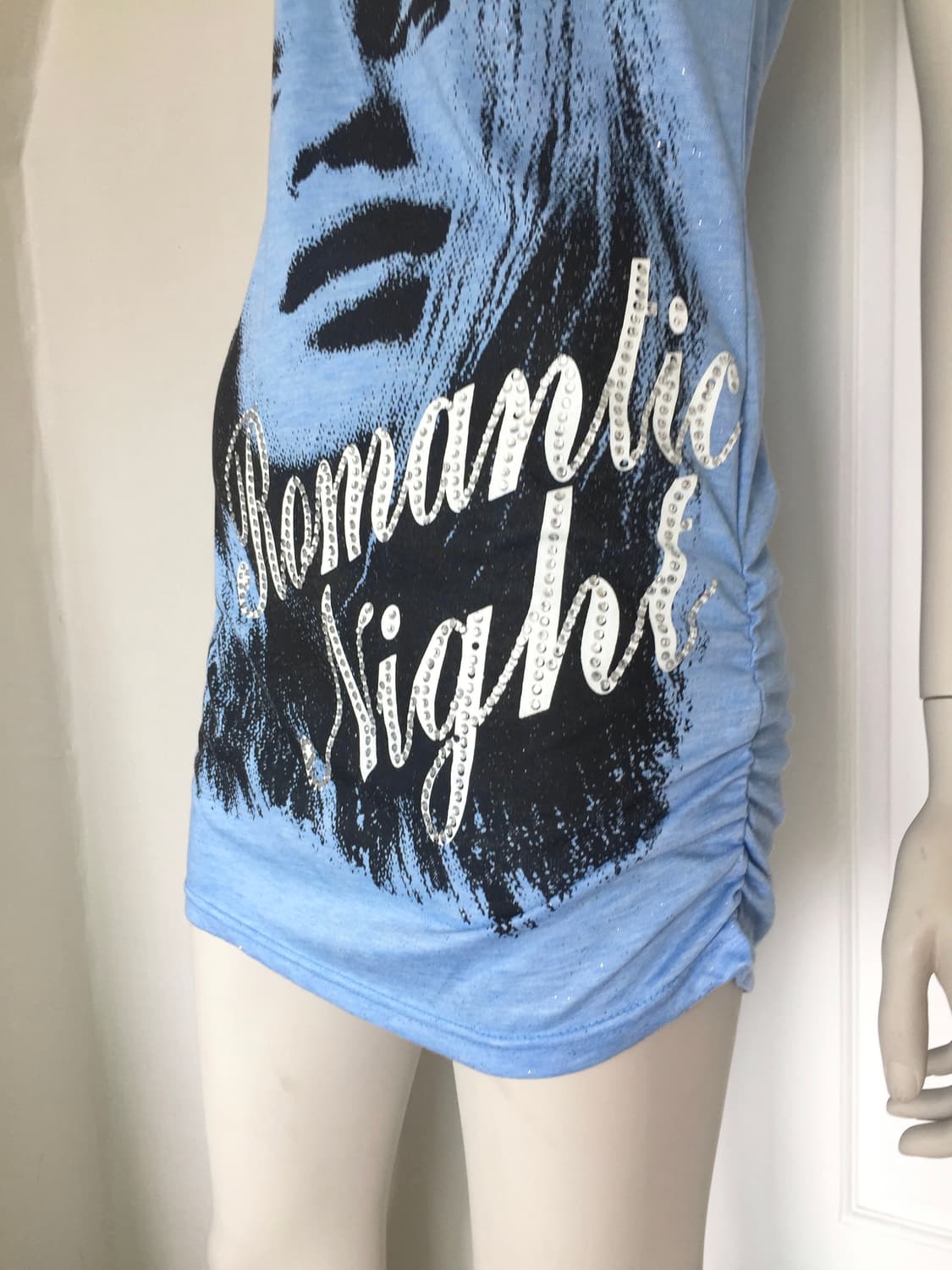 Vintage Face Graphic Blue Long Tee 상품이미지4