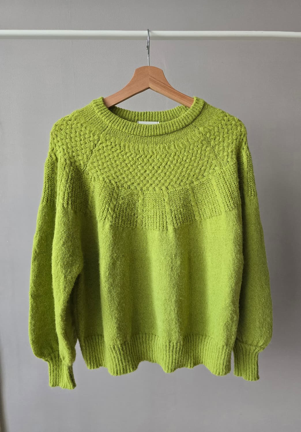 Denifits 연두 벌룬소매 니트  상품이미지1