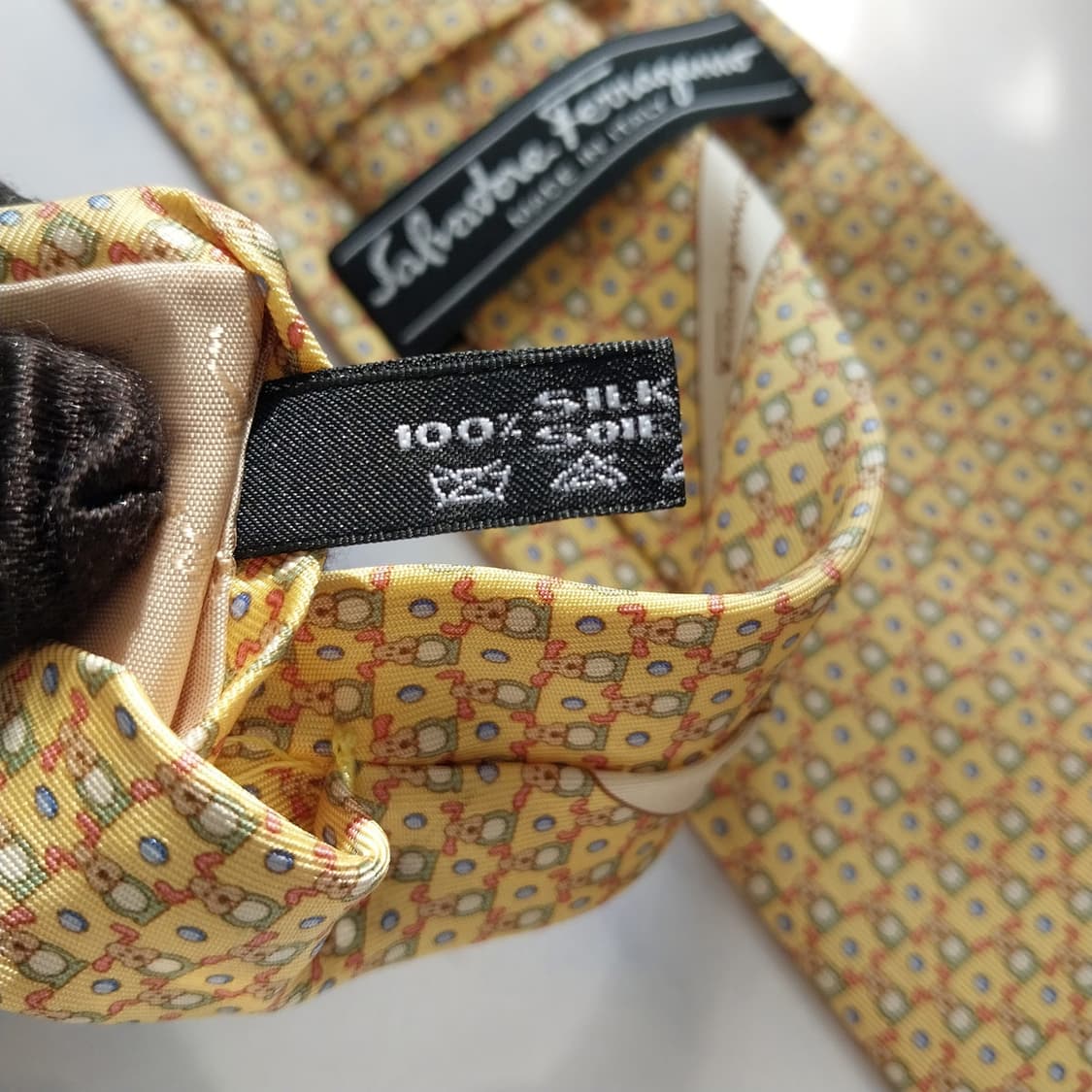 살바토레 페라가모 애니멀 모티브 넥타이 8.8cm A+등급 K2305 상품이미지9