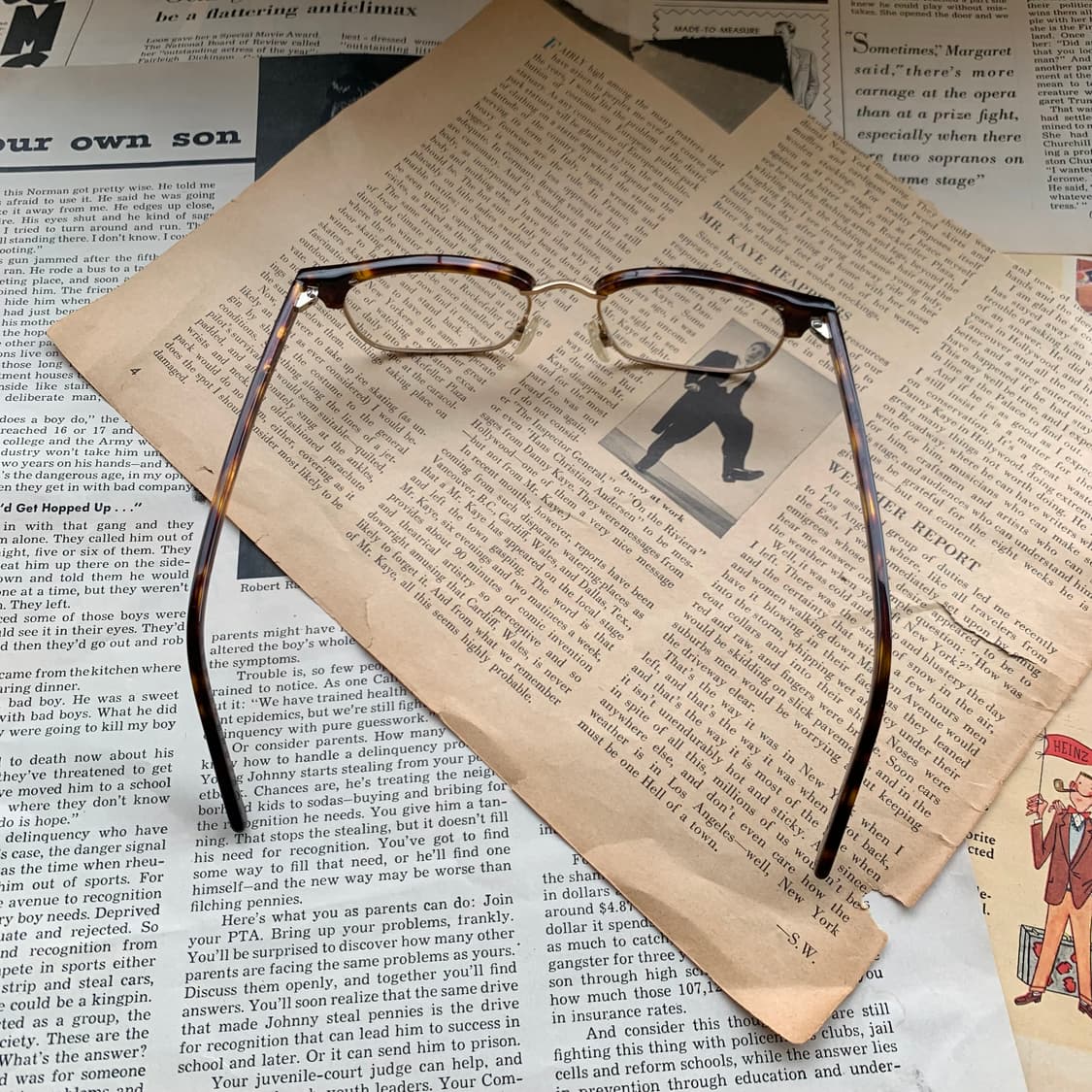 [픽키-716] 데드스탁 남녀공용 호피 하금테 골드 사각 빈티지안경 상품이미지7